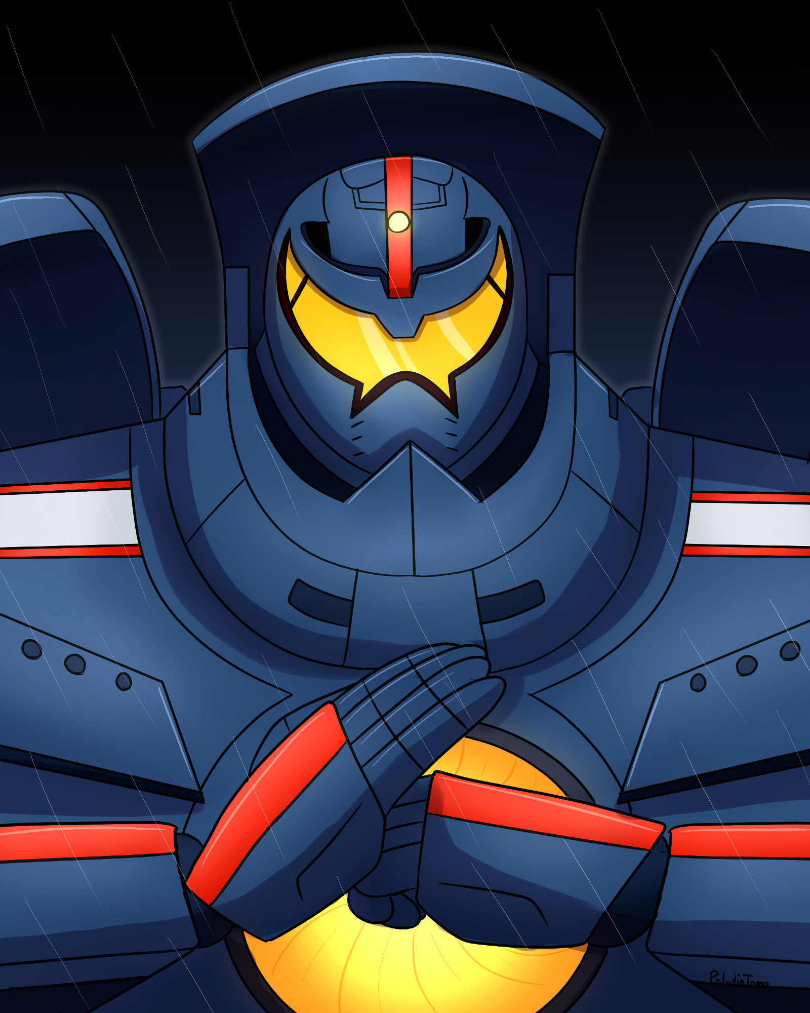 Artwork of Gipsy Danger from Pacific Rim