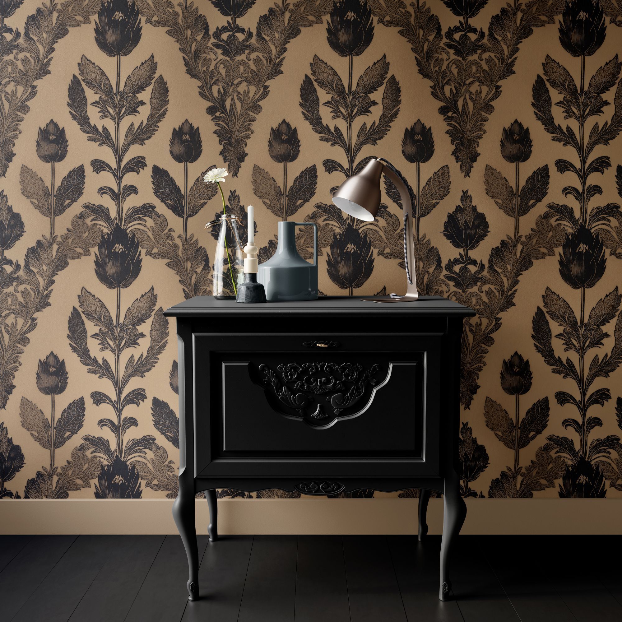 Vintage Damask Wallpaper