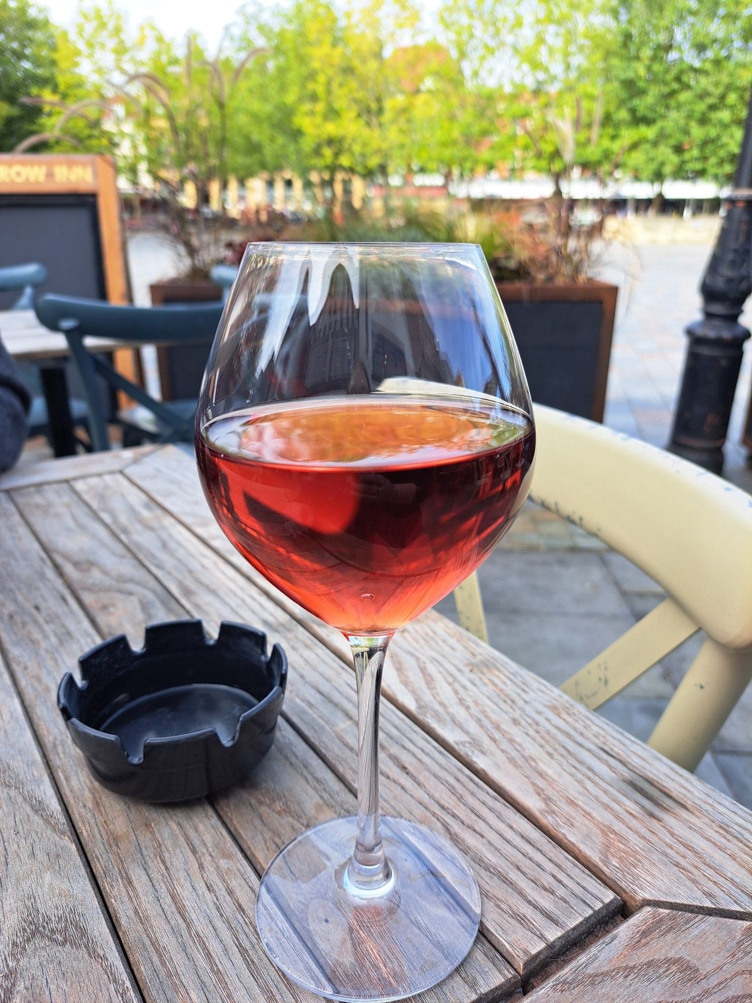 Glass of rose wine