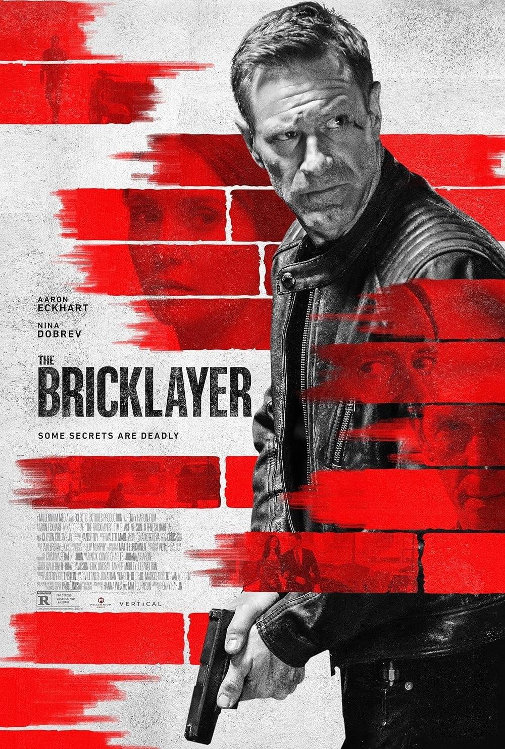 Poster for The Bricklayer, starring Aaron Eckhart.