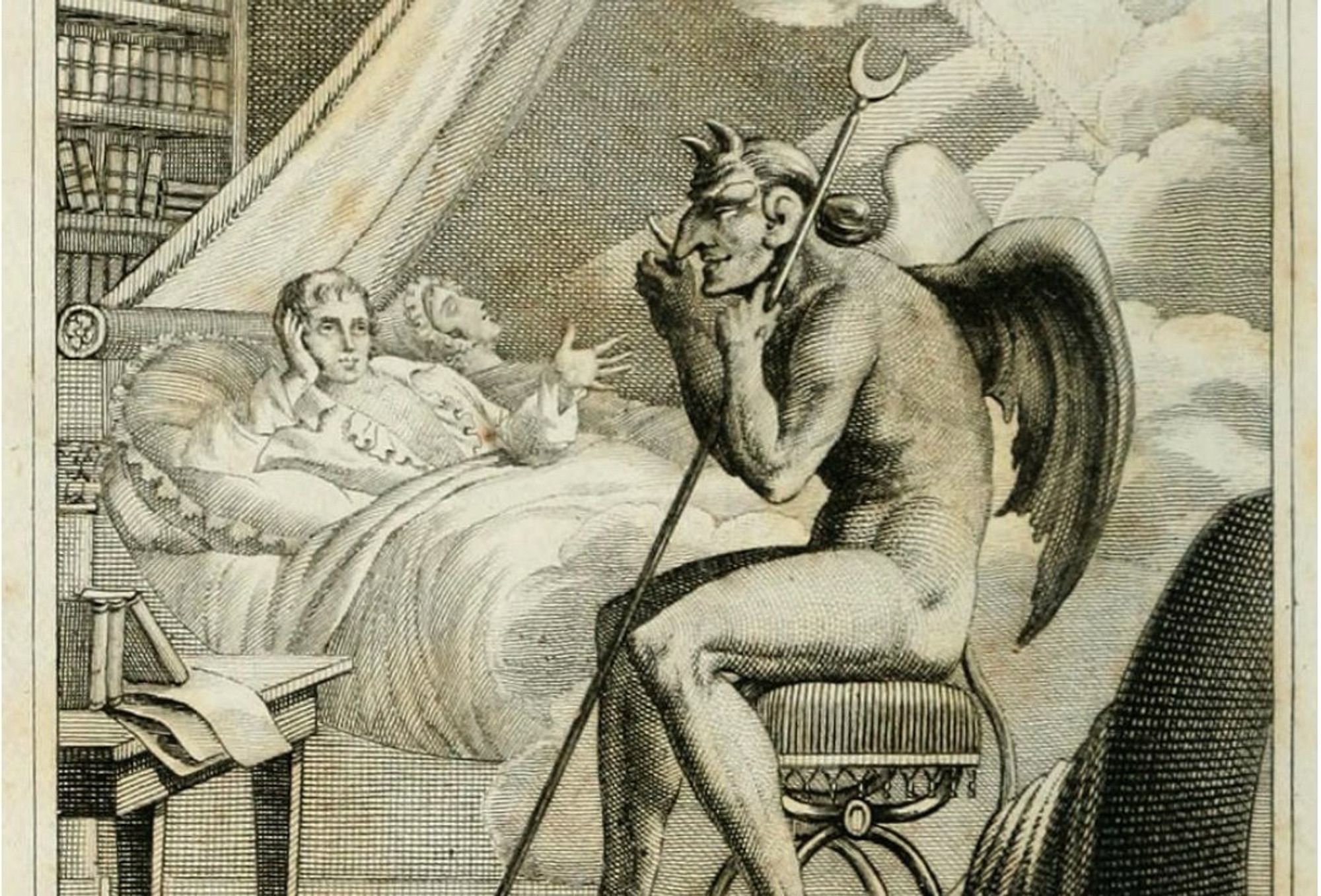 A devil lecturing to me in bed