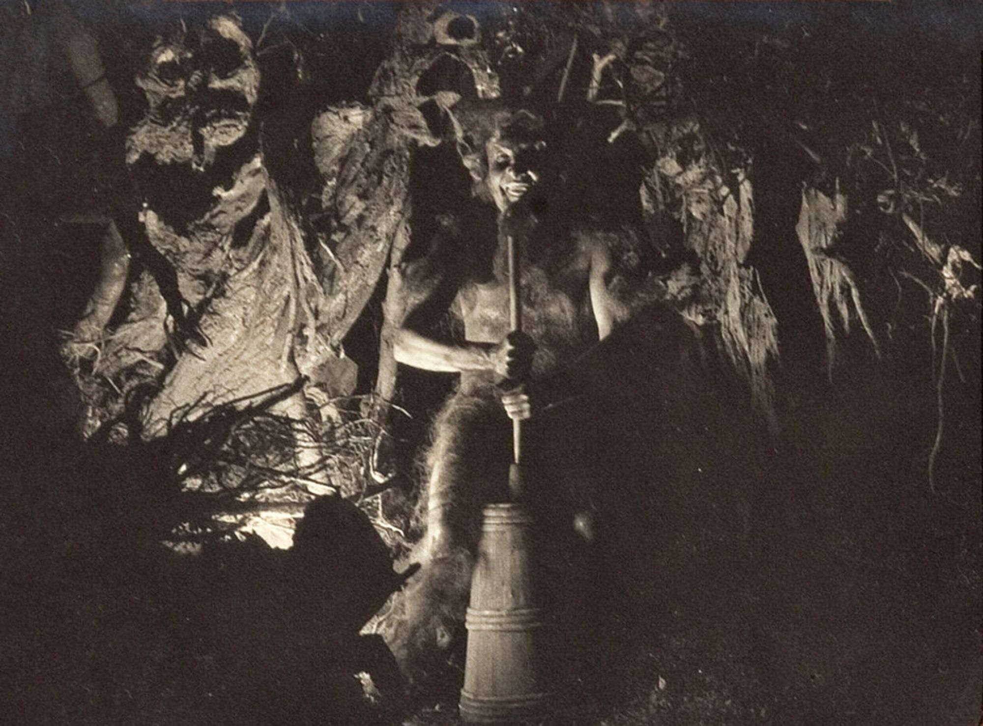 screencaps from Haxan showing the Witches Sabbath, abounding with devils and imps