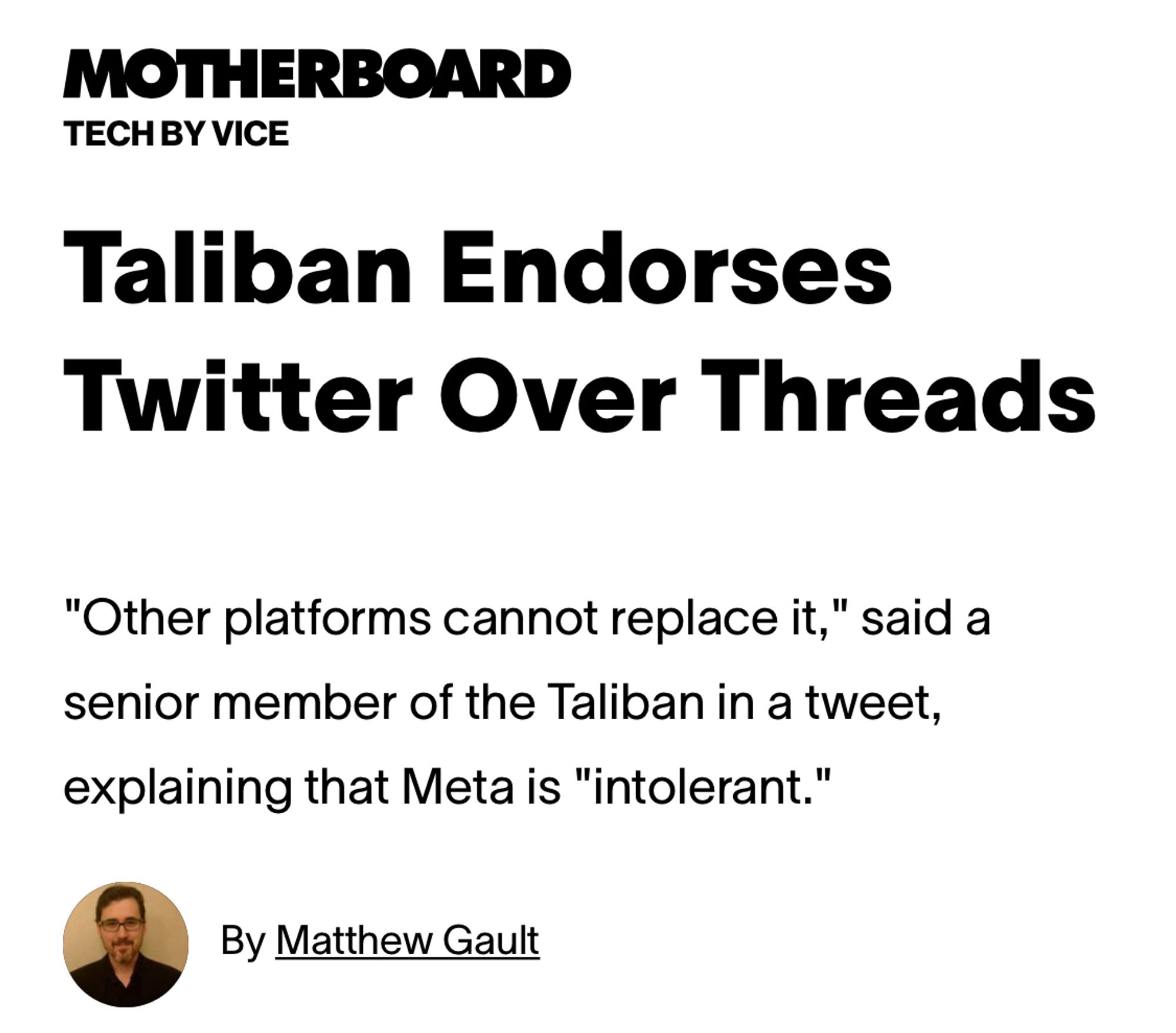 Taliban Endorses Twitter Over Threads
"Other platforms cannot replace it," said a senior member of the Taliban in a tweet, explaining that Meta is "intolerant."