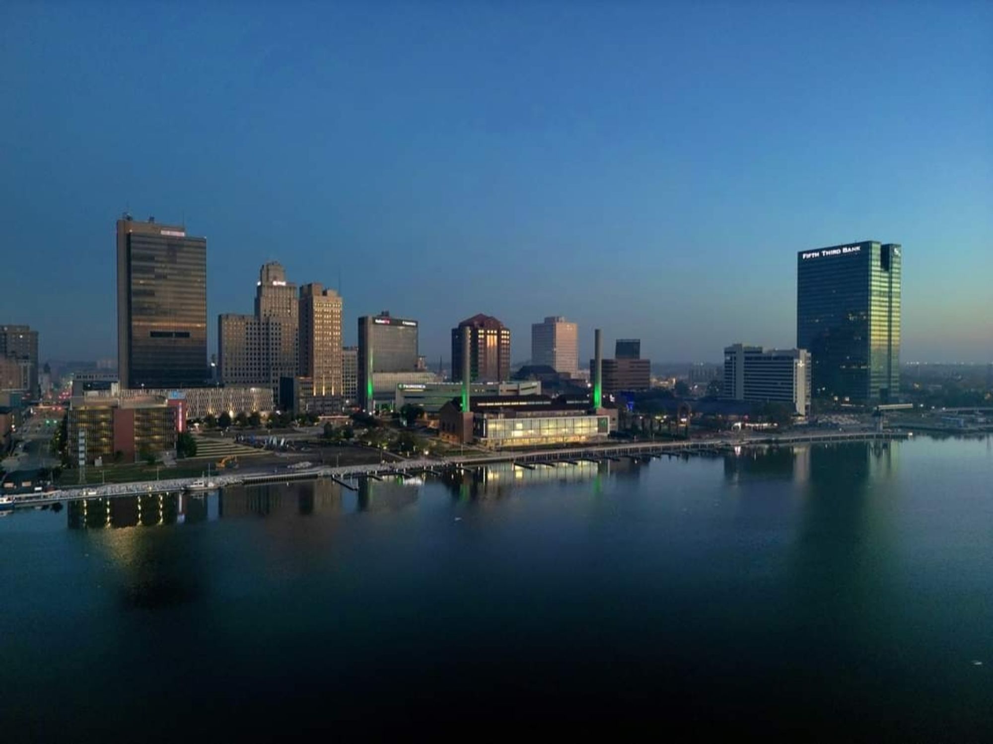 Sunrise over downtown Toledo, Ohio on Sunday, Sept 29th.