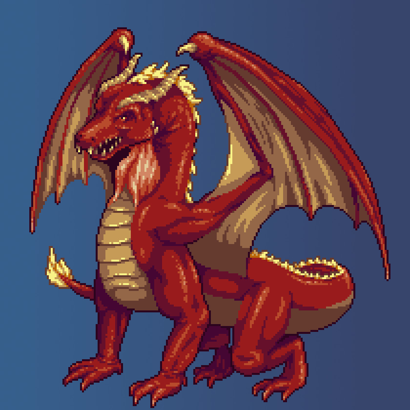 Pixel art: Red dragon