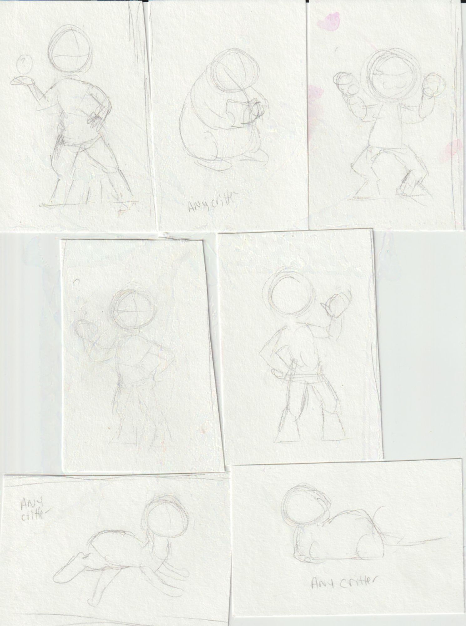 Several gesture sketches for ych