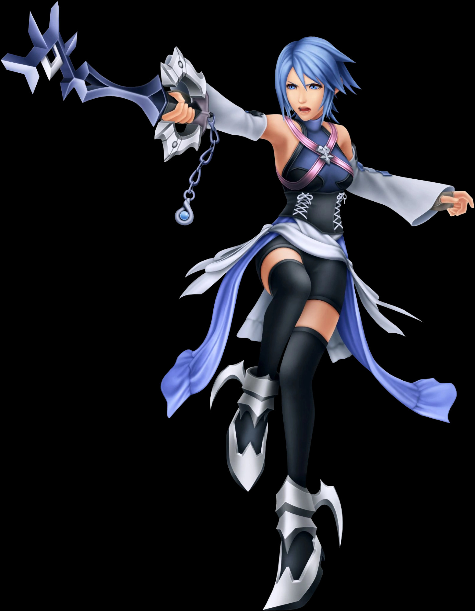 Video game character profile of Aqua from Birth By Sleep