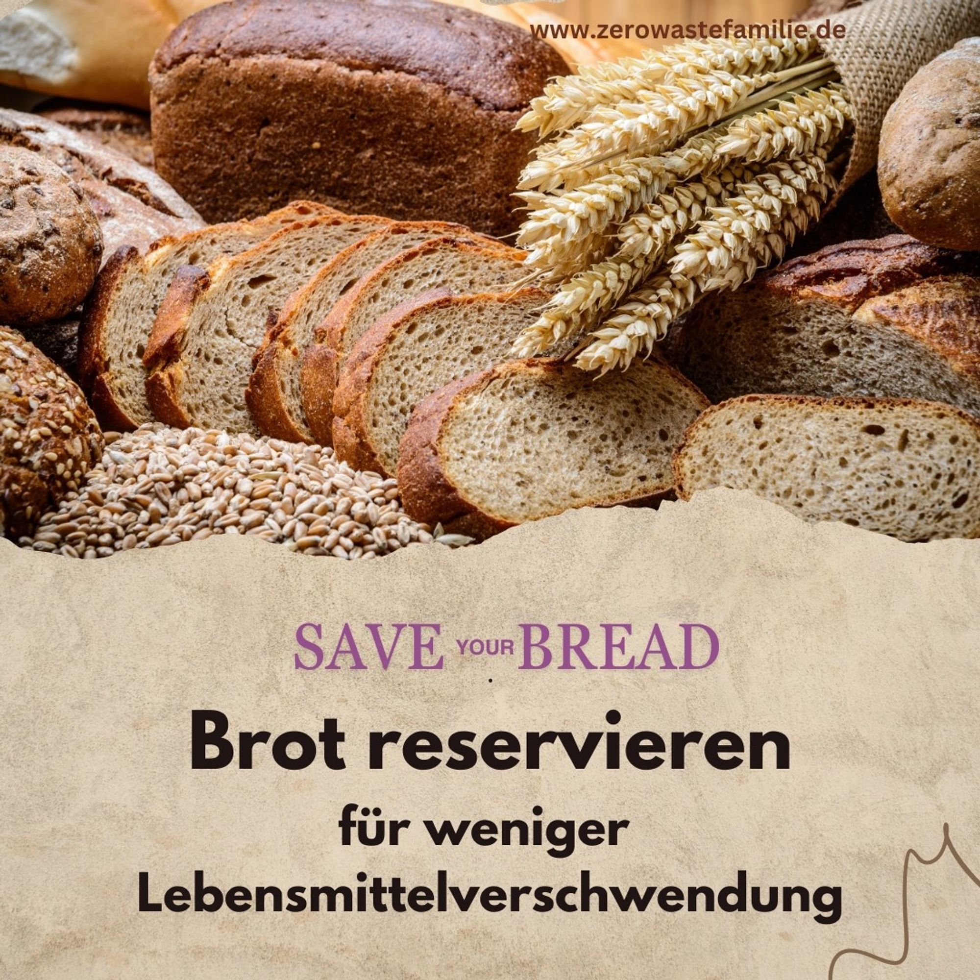 Bid mit Brot und Semmeln
Text: save your Bread
Brot reservieren für weniger Lebensmittelverschwendung