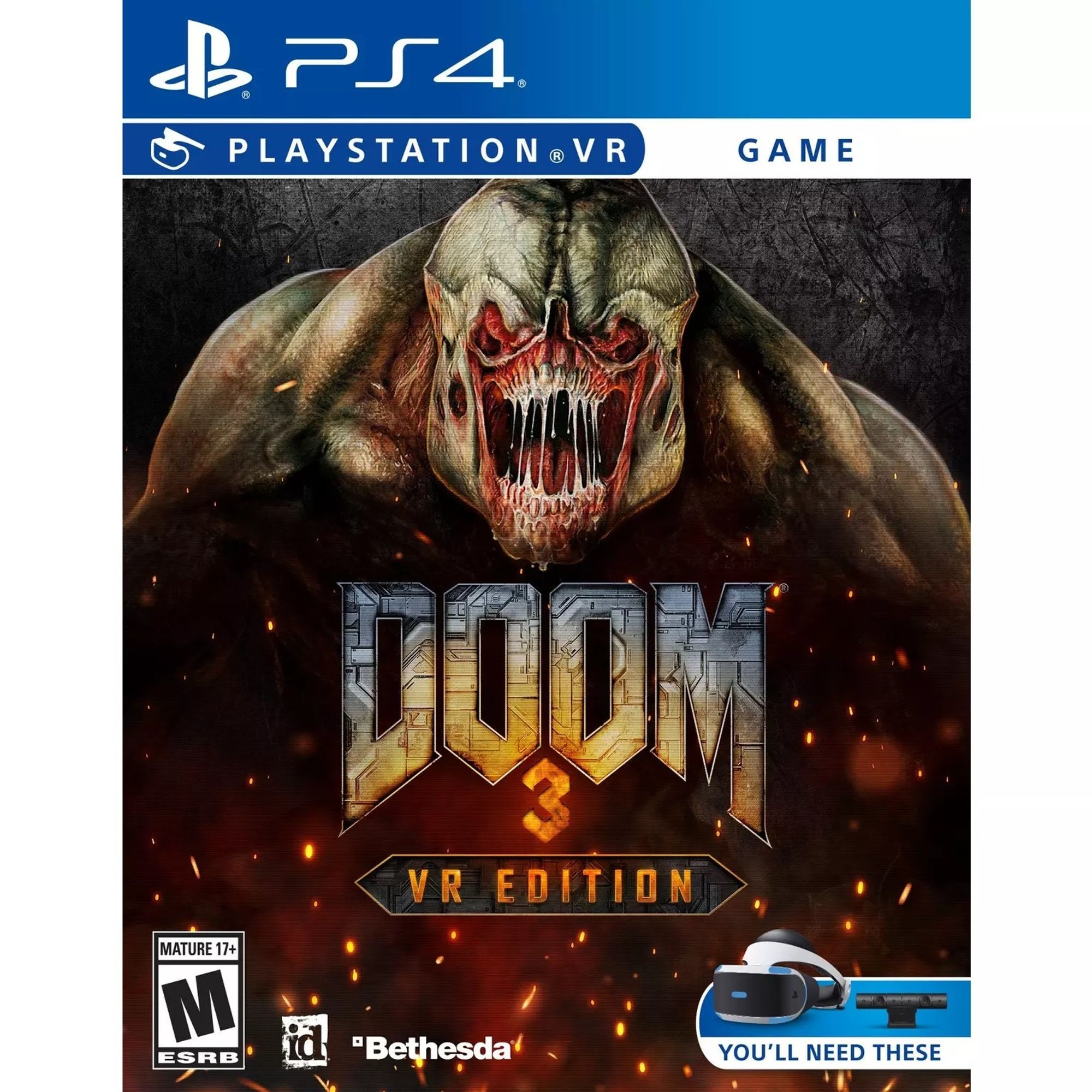 The cover art for DOOM 3 VR EDITION, featuring a snarling Hell Knight.