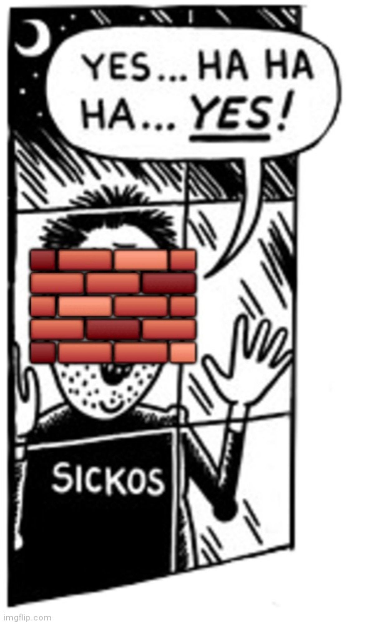 sickos meme with brick emoji over the face