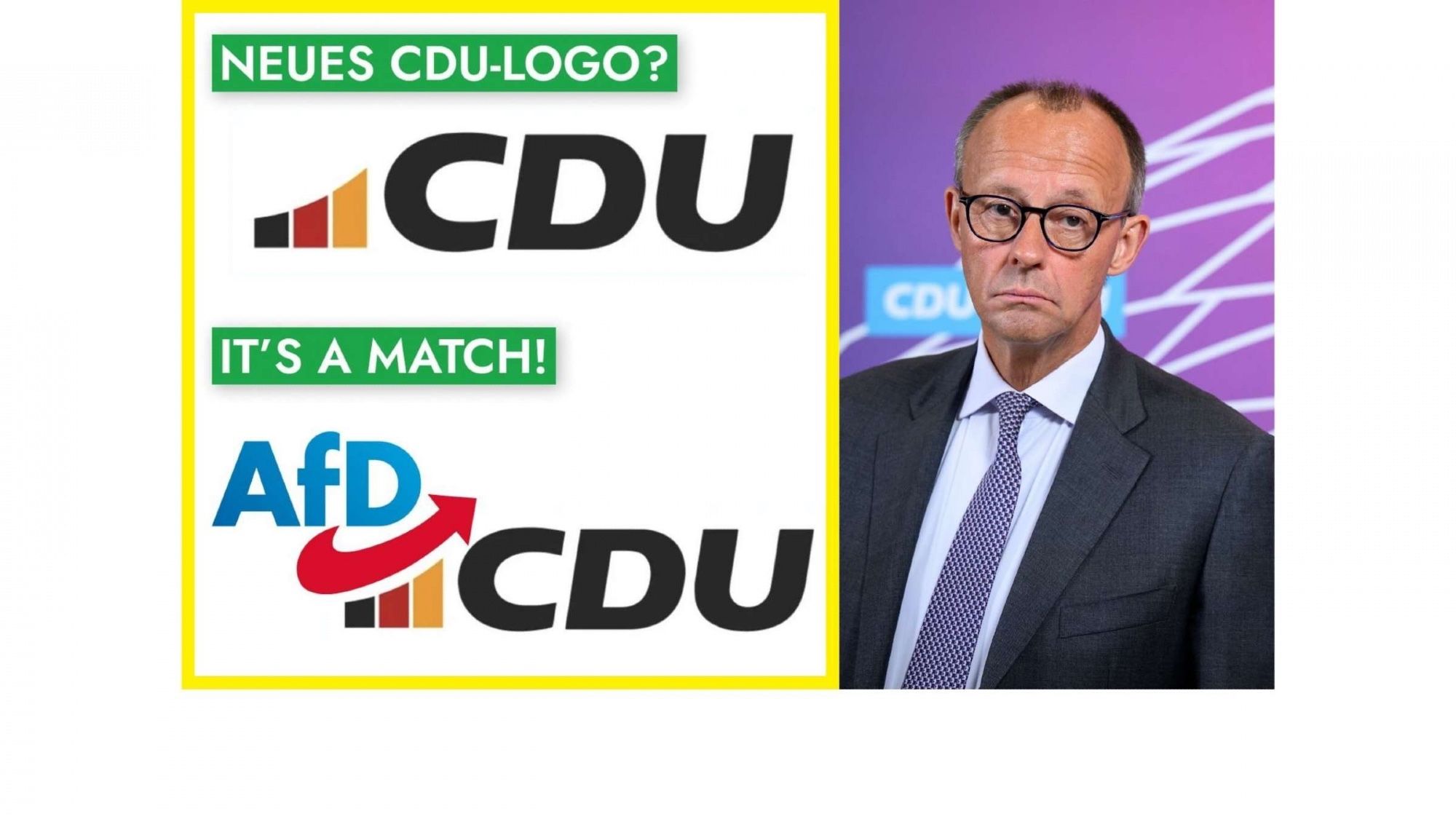 Perfekte Passform von neuem CDU-Logo und AfD-Pfeil