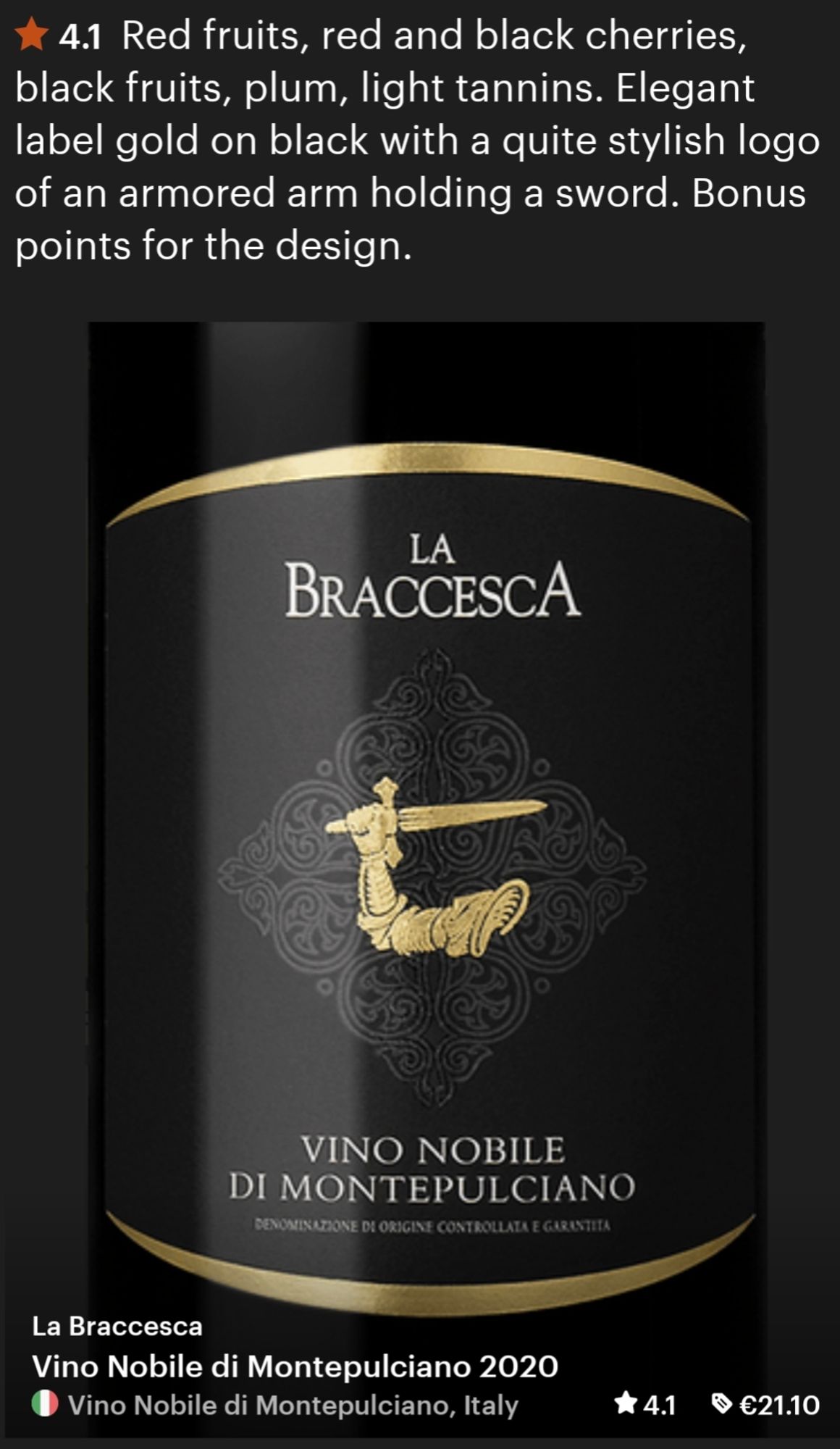 La Braccesca. Vino Nobile du Montepulciano, 2020