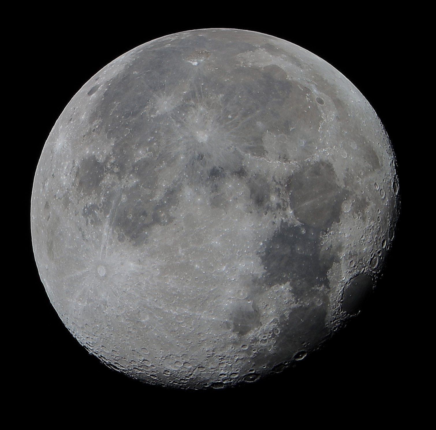 Moon over Derry 20240920, against dark sky