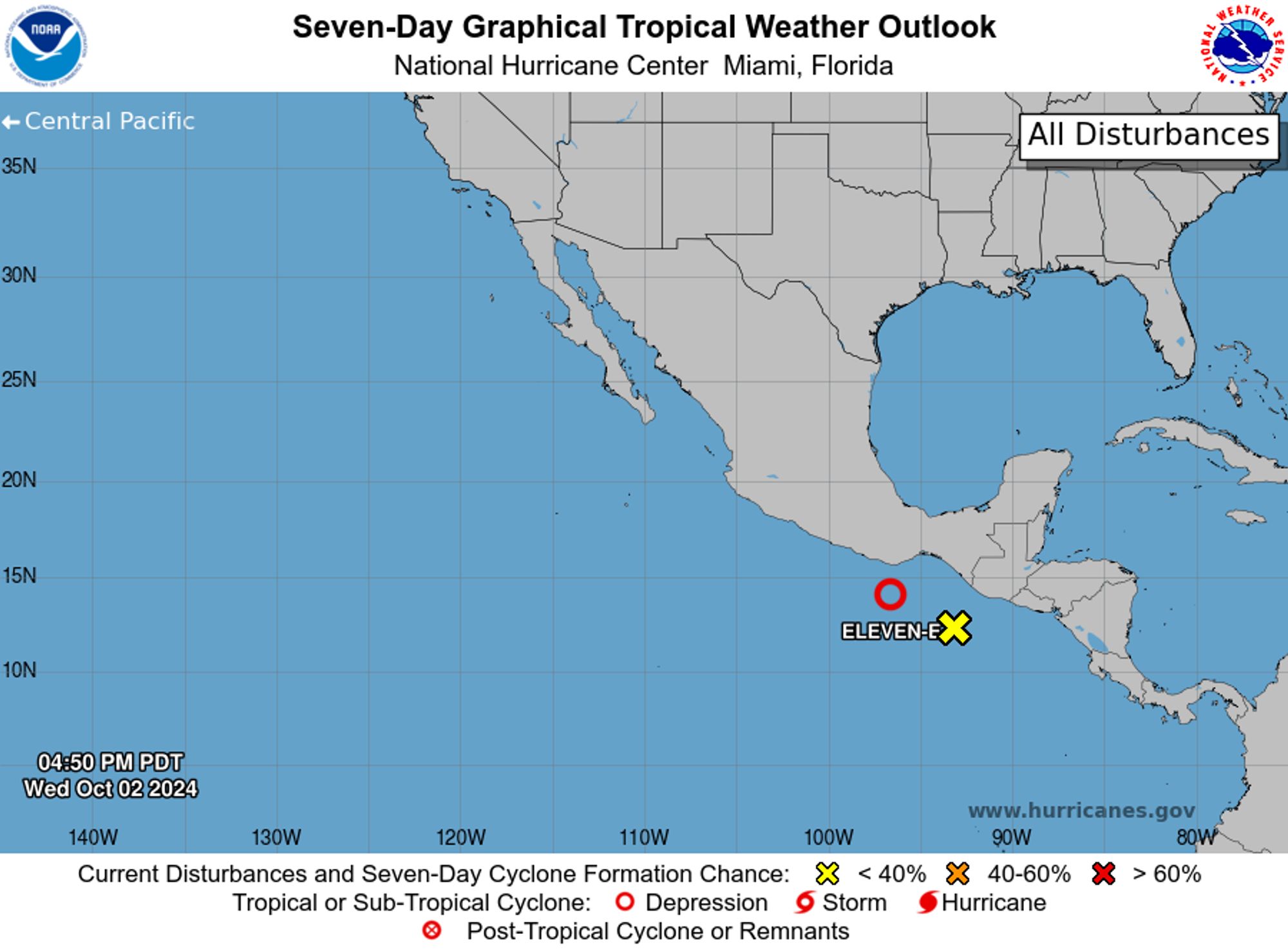 Eastern North Pacific 7-Day Graphical Outlook Image