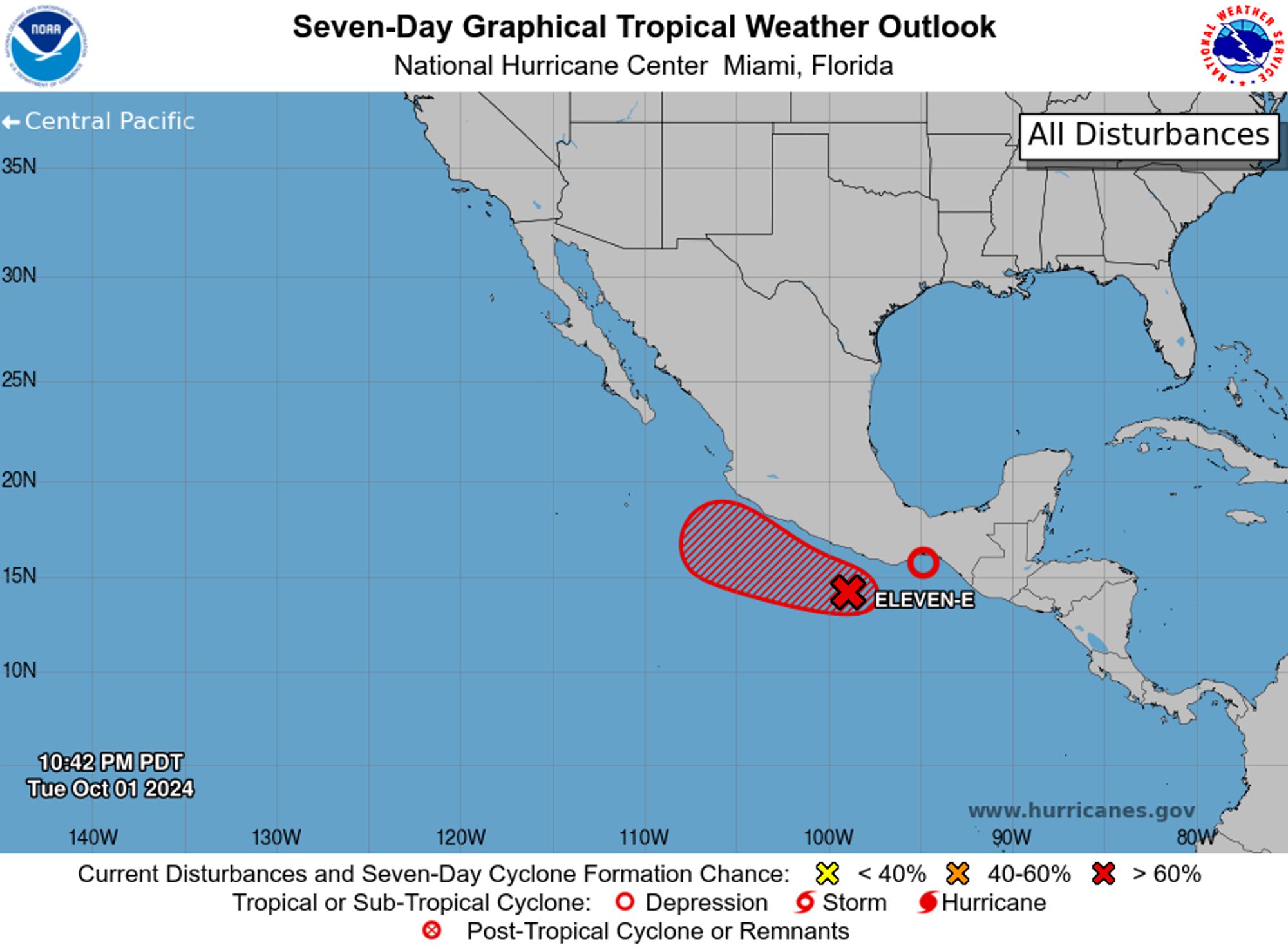 Eastern North Pacific 7-Day Graphical Outlook Image