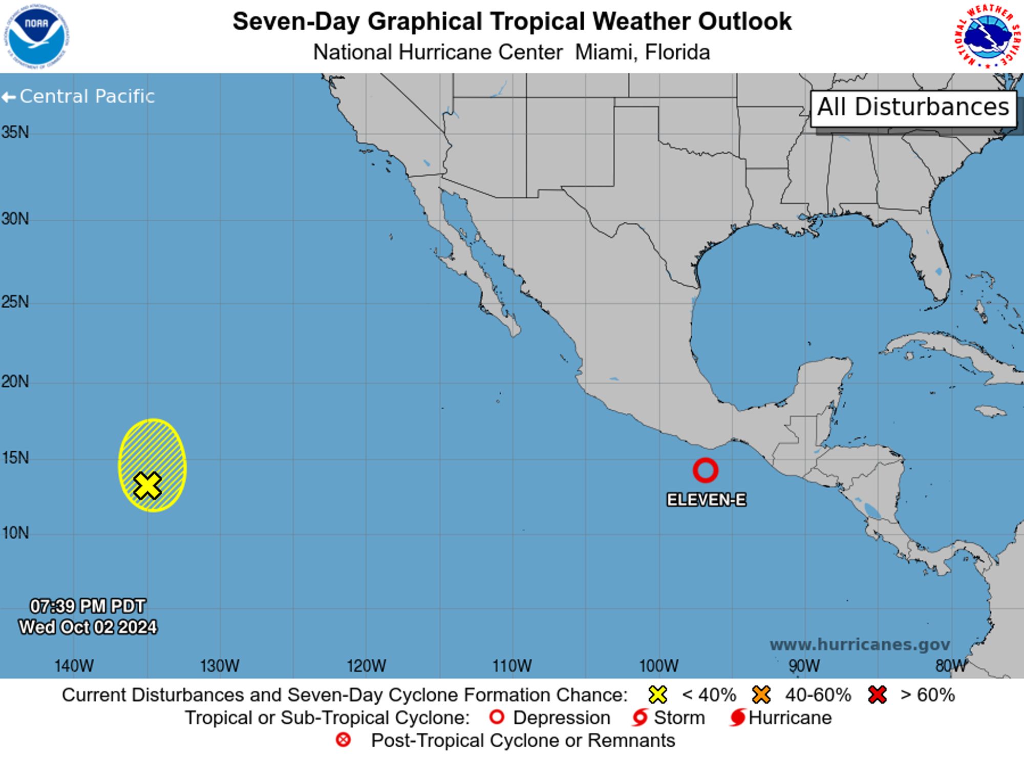 Eastern North Pacific 7-Day Graphical Outlook Image