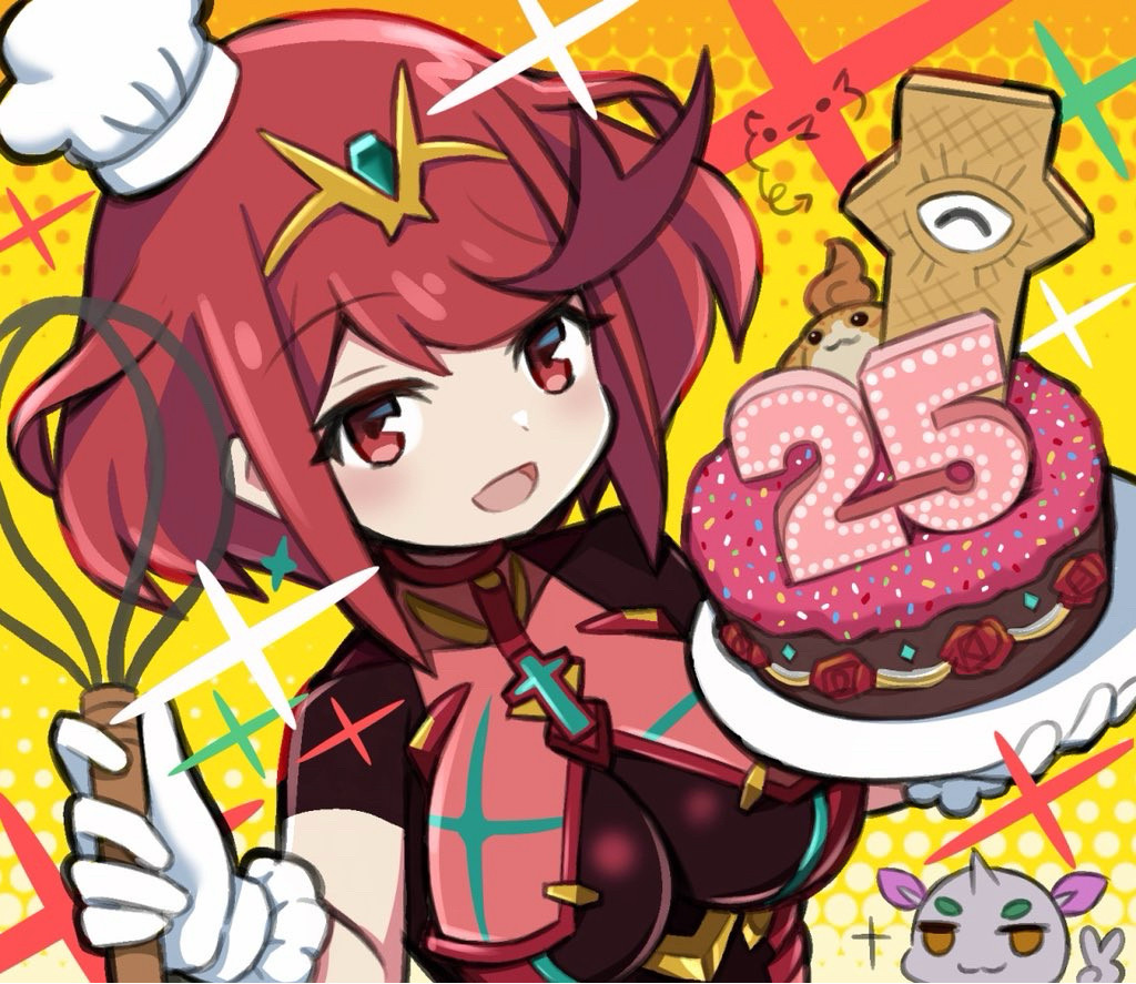 モノリスソフト25周年を記念してお祝いの特製ケーキを作ったホムラちゃんですも