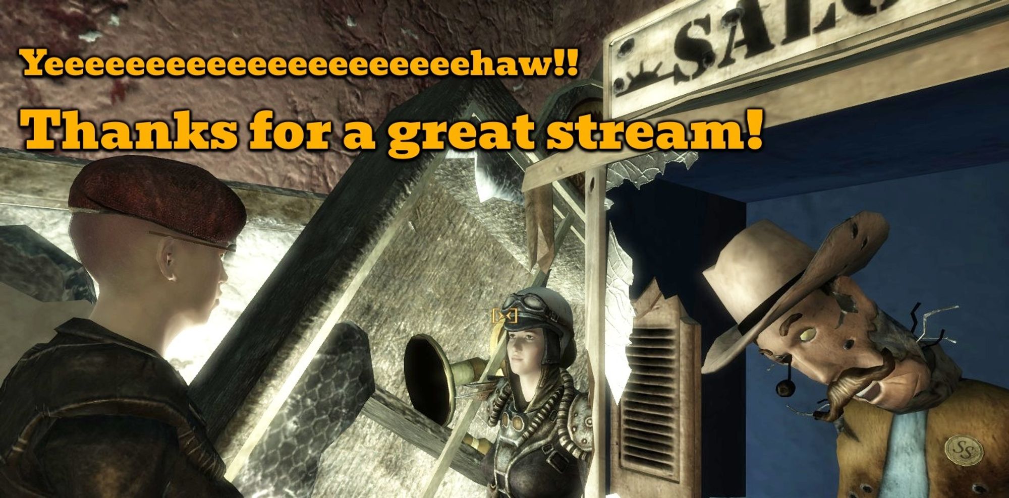 Ms. Postman and Veronica and Festus. "Yeeeehaw! Thanks for a great stream!"