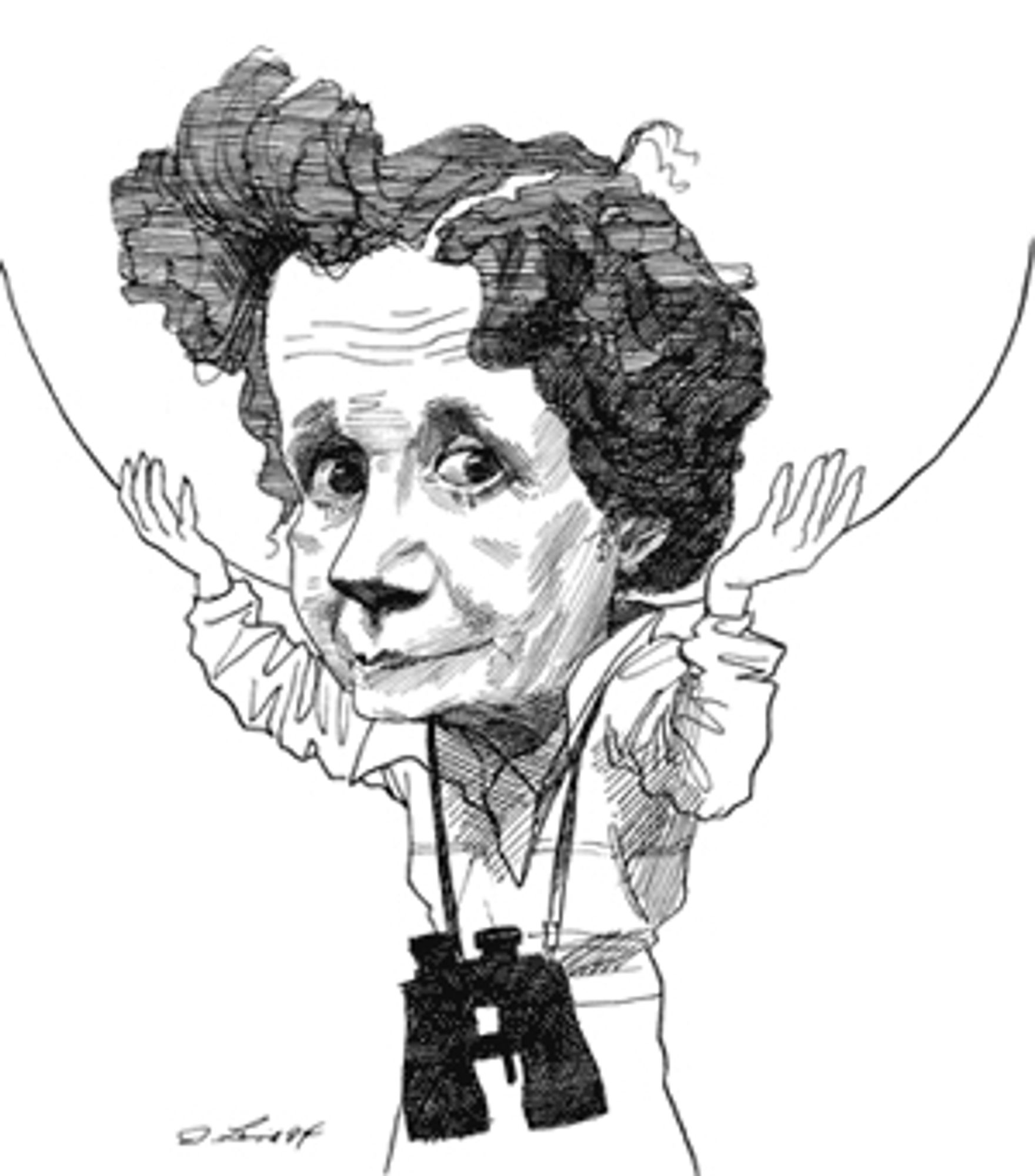 Caricature of Rachel Carson by David Levine for the New York Review of Books