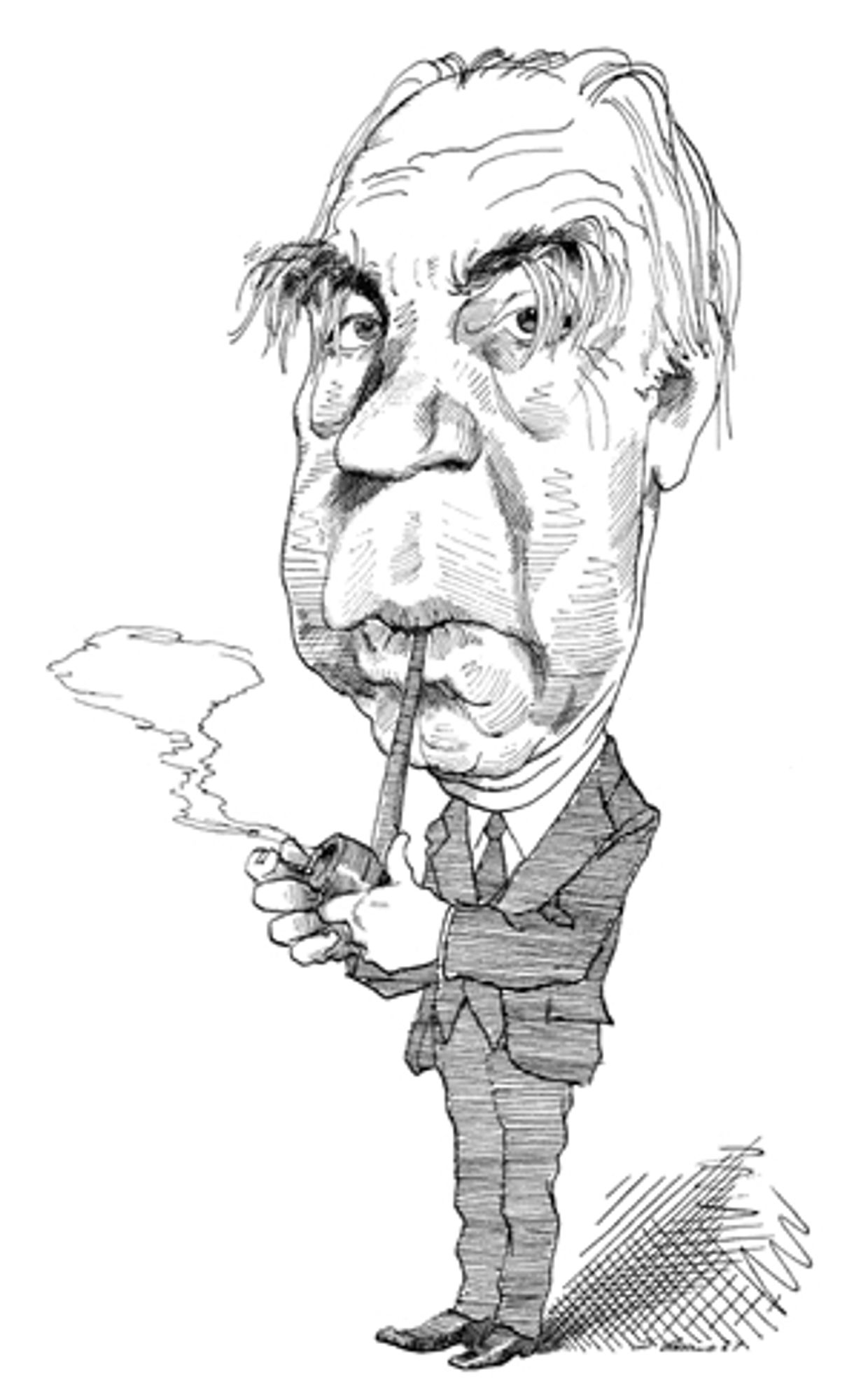 Caricature by David Levine for The New York Review of Books