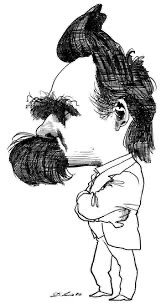 Caricature of Nietzsche by David Levine for The New York Review of Books
