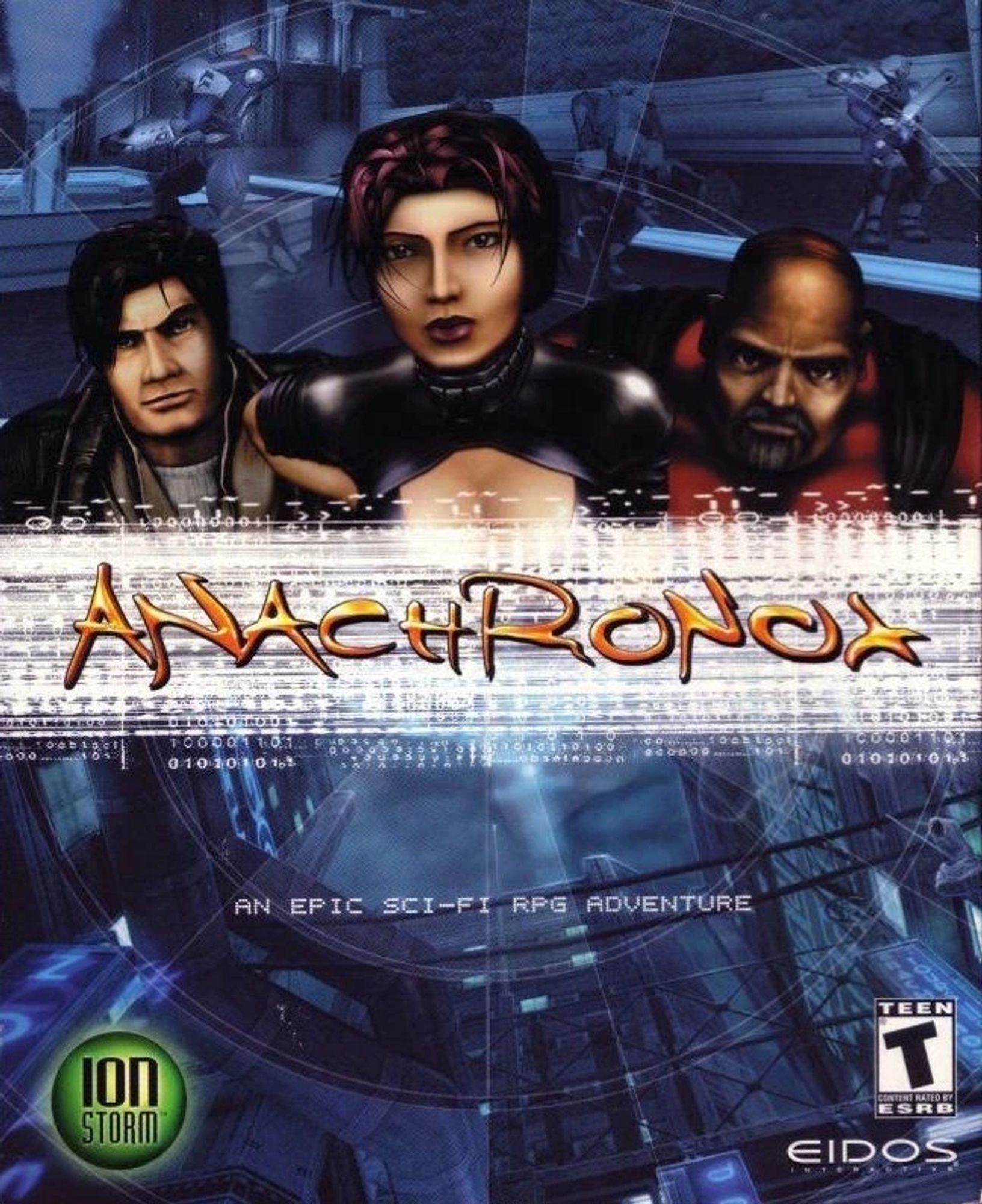 Anachronox box art, by ION STORM. Published by EIDOS Interactive.