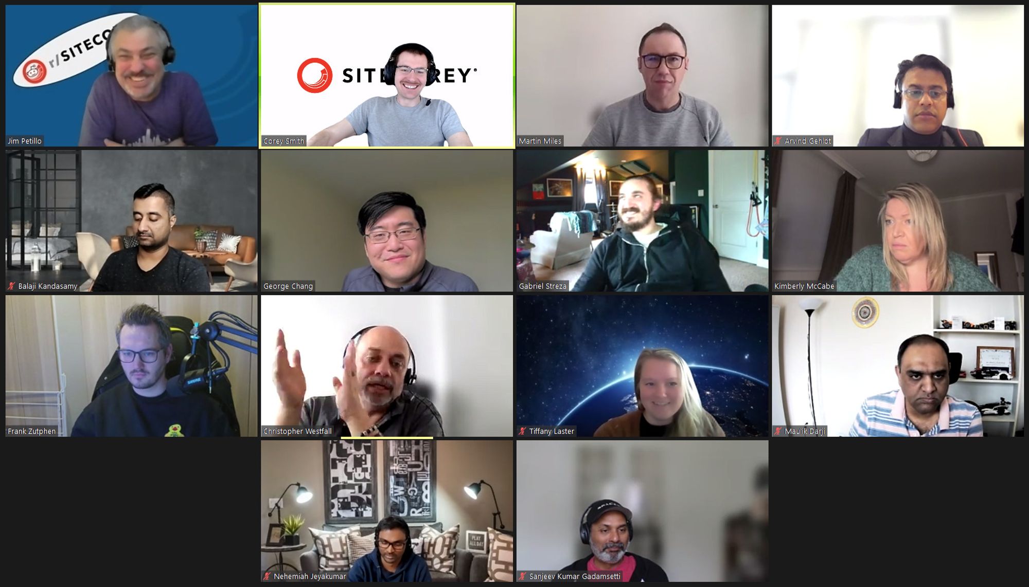 Screenshot of attendees on the February 16, 2024 #SitecoreLunch call.