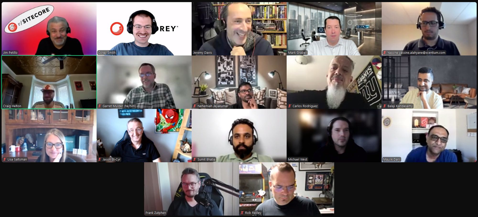 Screenshot of attendees on the October 4, 2024 #SitecoreLunch call.