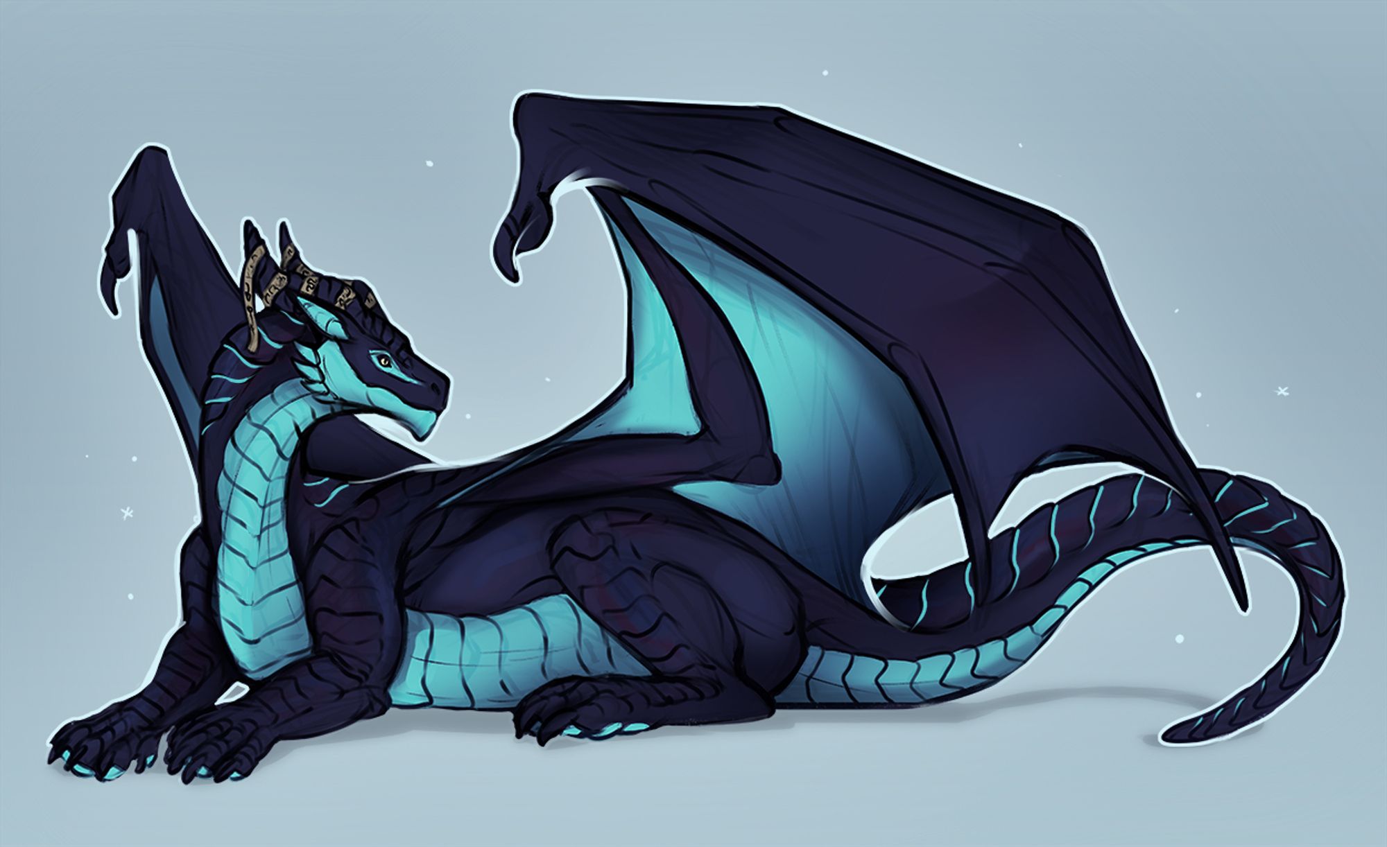 lying dragon doodle sketch