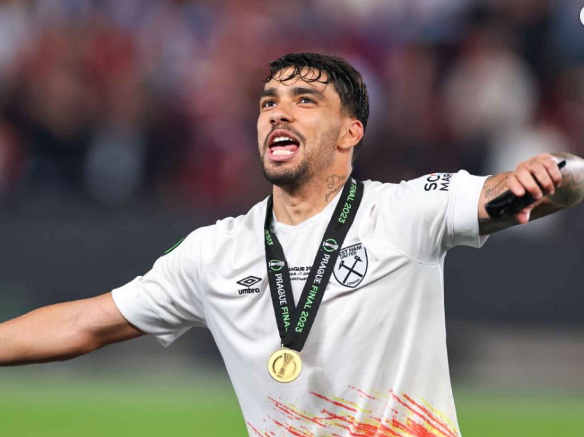 Paqueta celebrating cup win.