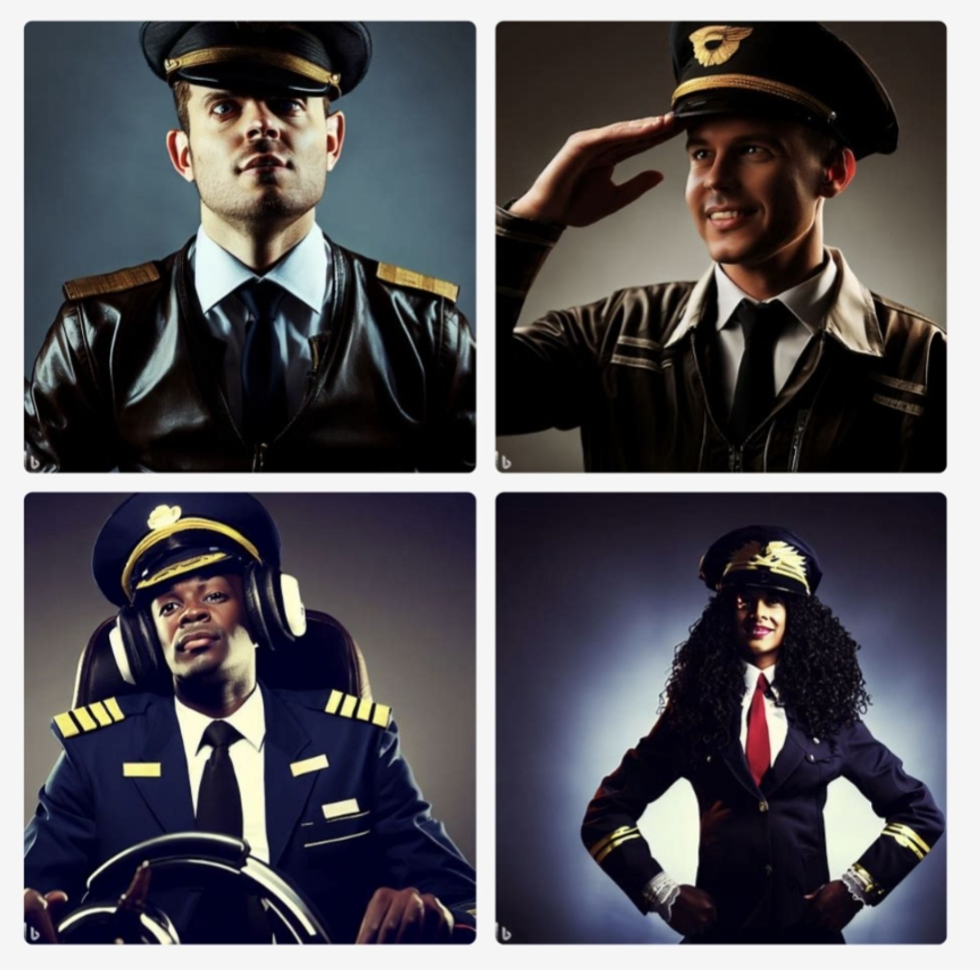 AI generated image set of pilots