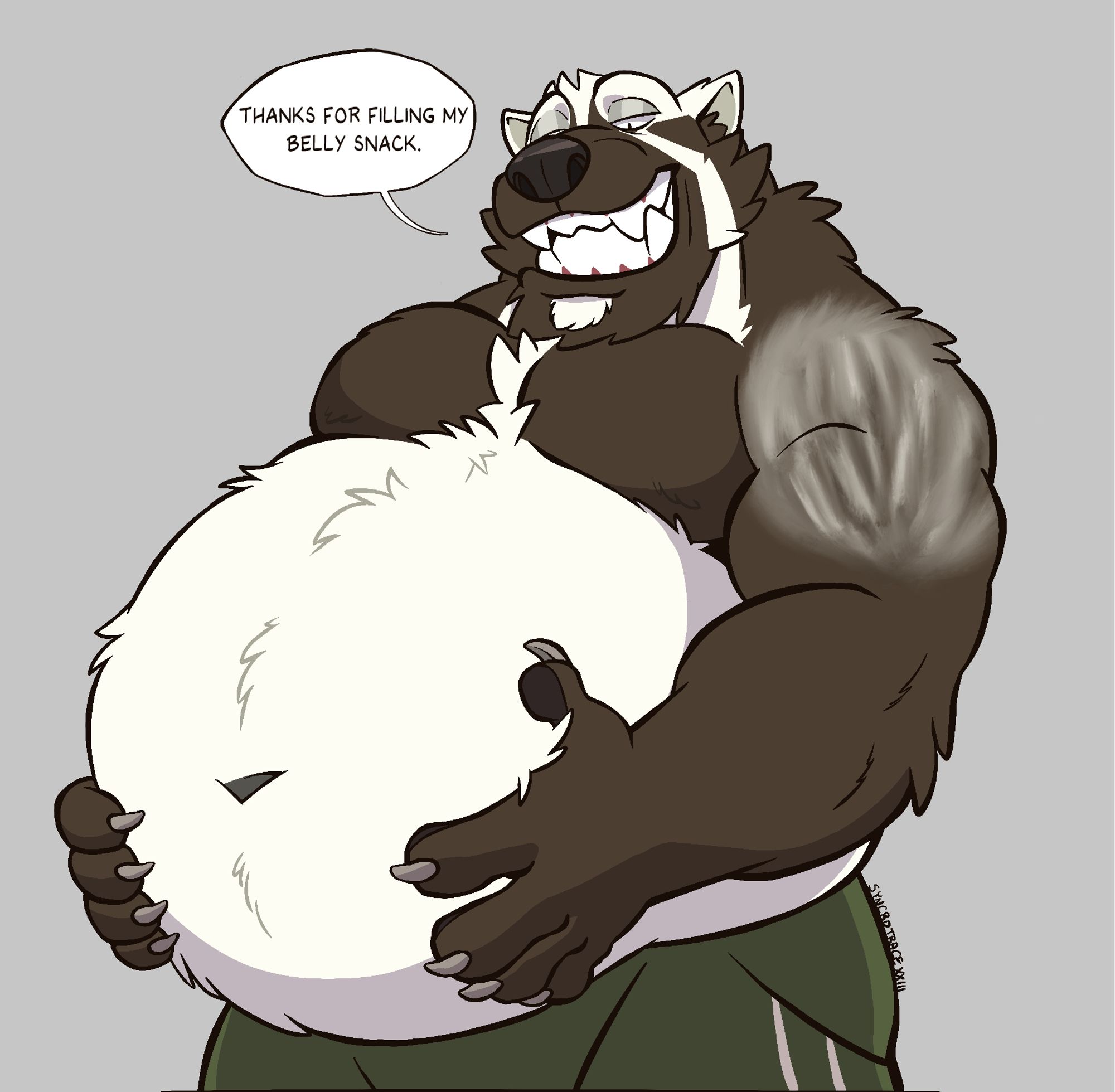 Give the badger some rubs. He’s gonna be working on that snack for a while 