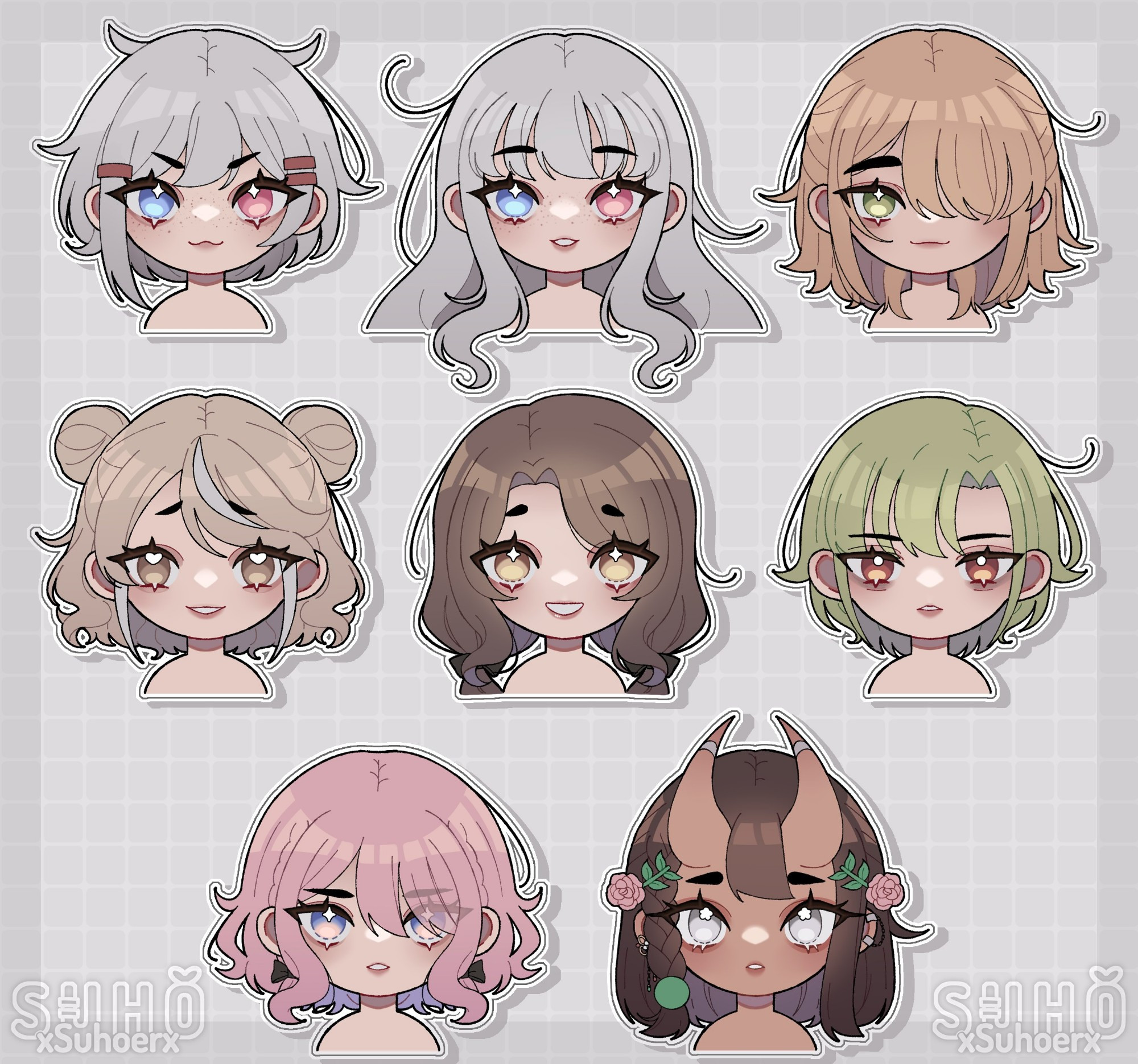 Left to right ¡! ➡️➡️➡️
Suho, Ameli, Mikan, Lapis, Lazuli, Jade, Lilith and Aikiri 