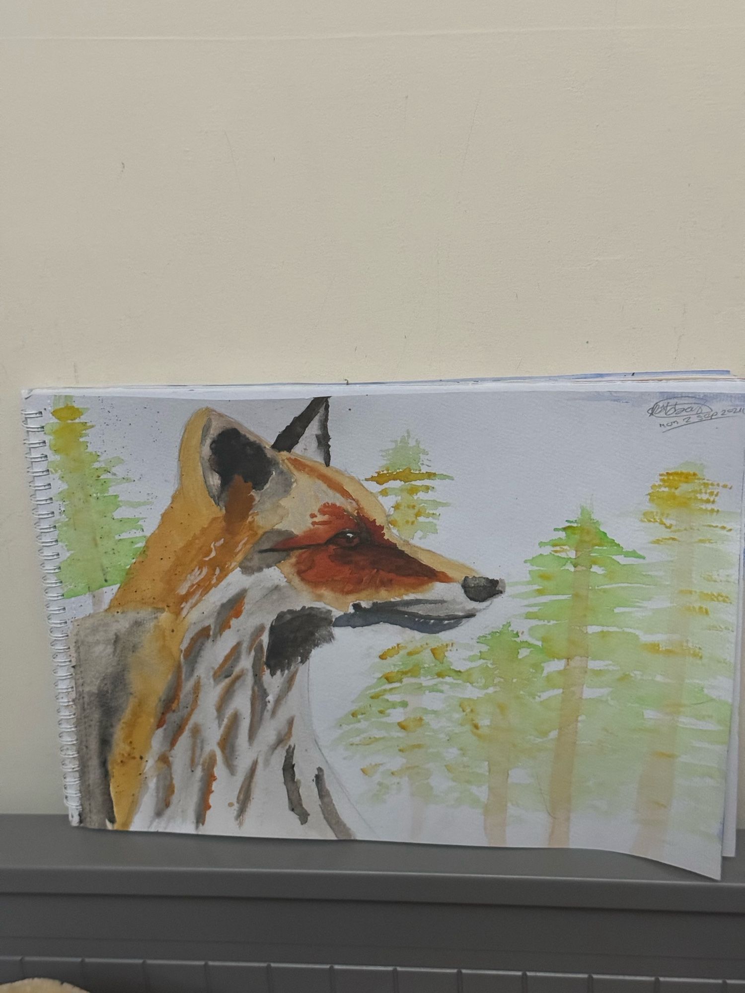 Fox water colour