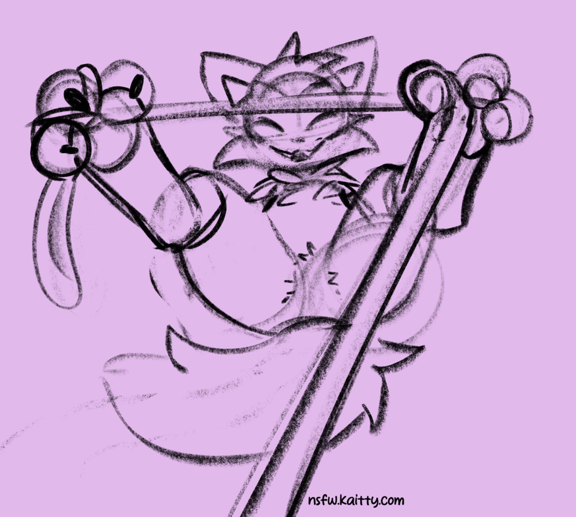 sketchy sketch of a sprigatito pullin ur leash with hisp aws