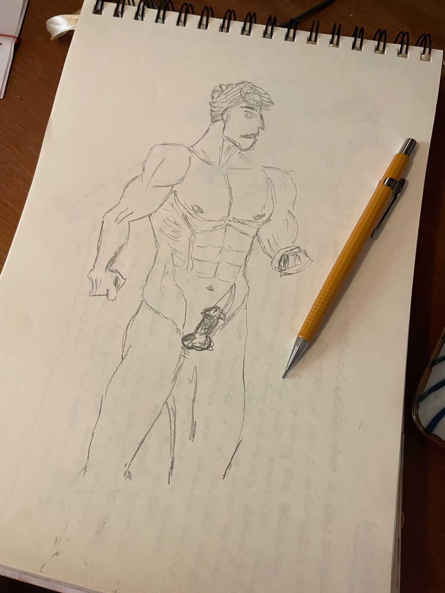 Draft of a male nude.