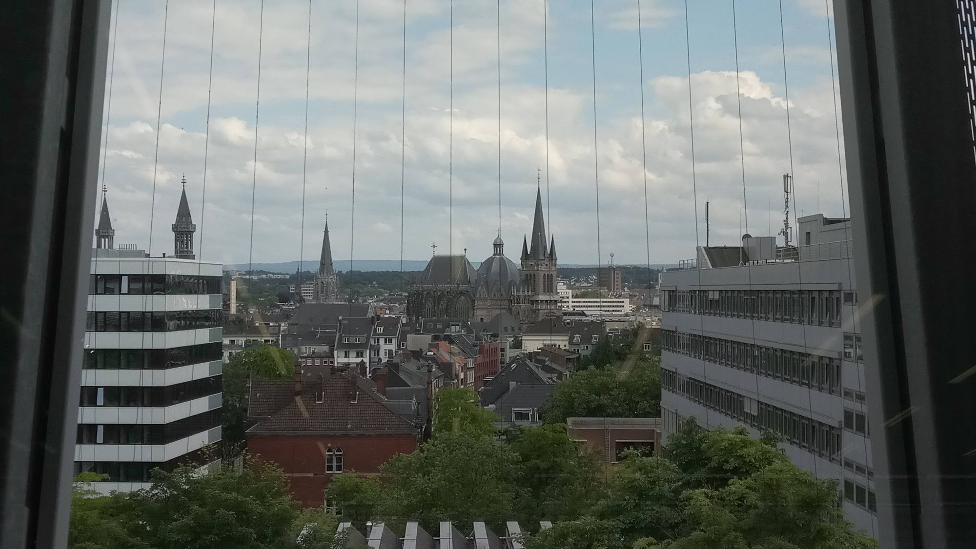 View from one of the university buildings toward our offices and the cathedral (5 minutes walking distance from the office to the cathedral)