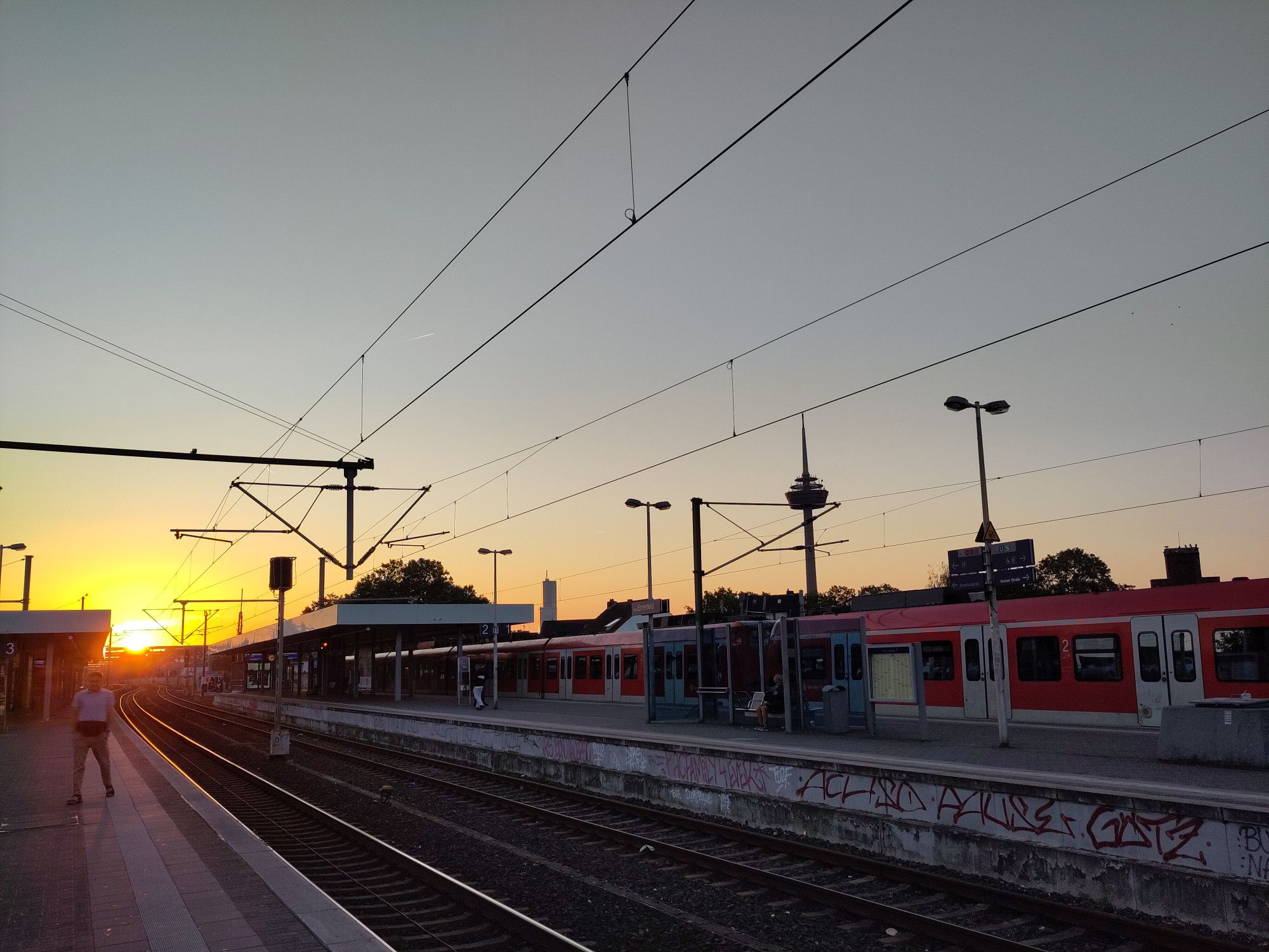 Sunrise at a small train station