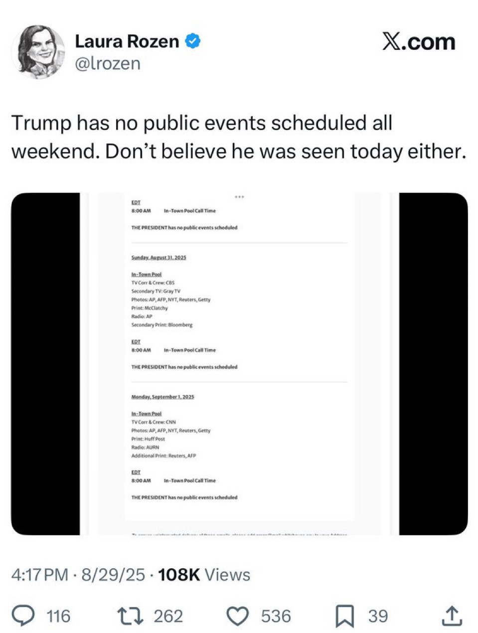 Trump is not around 