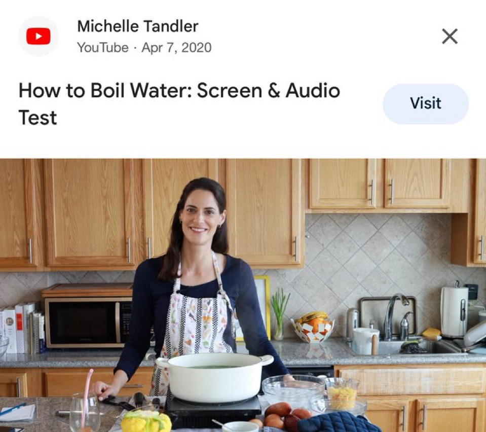 Michelle Tandler
You Tube • Apr 7, 2020
How to Boil Water: Screen & Audio
Test
X
Visit