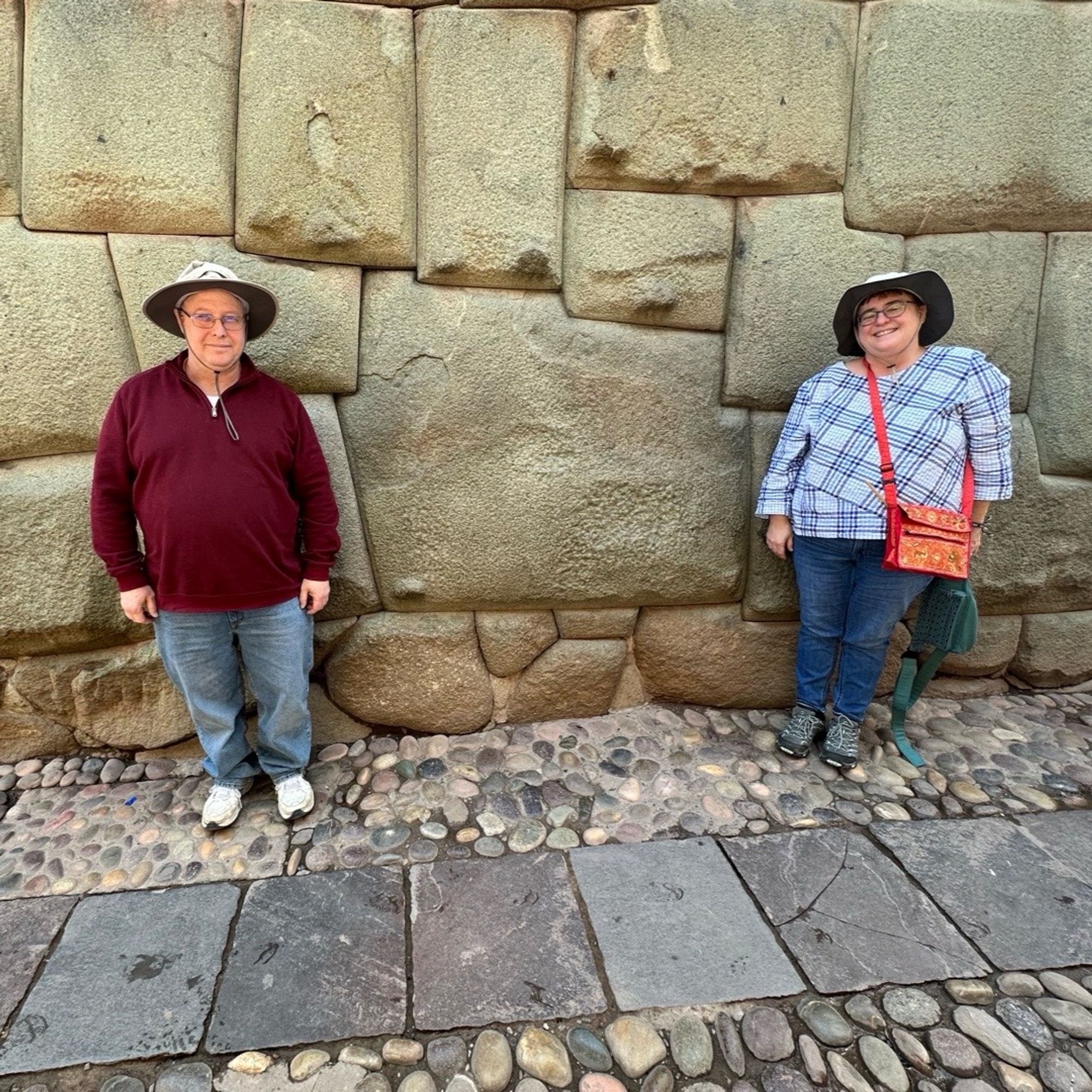 Mike and Mary Ellen with the 12 cornered stone!