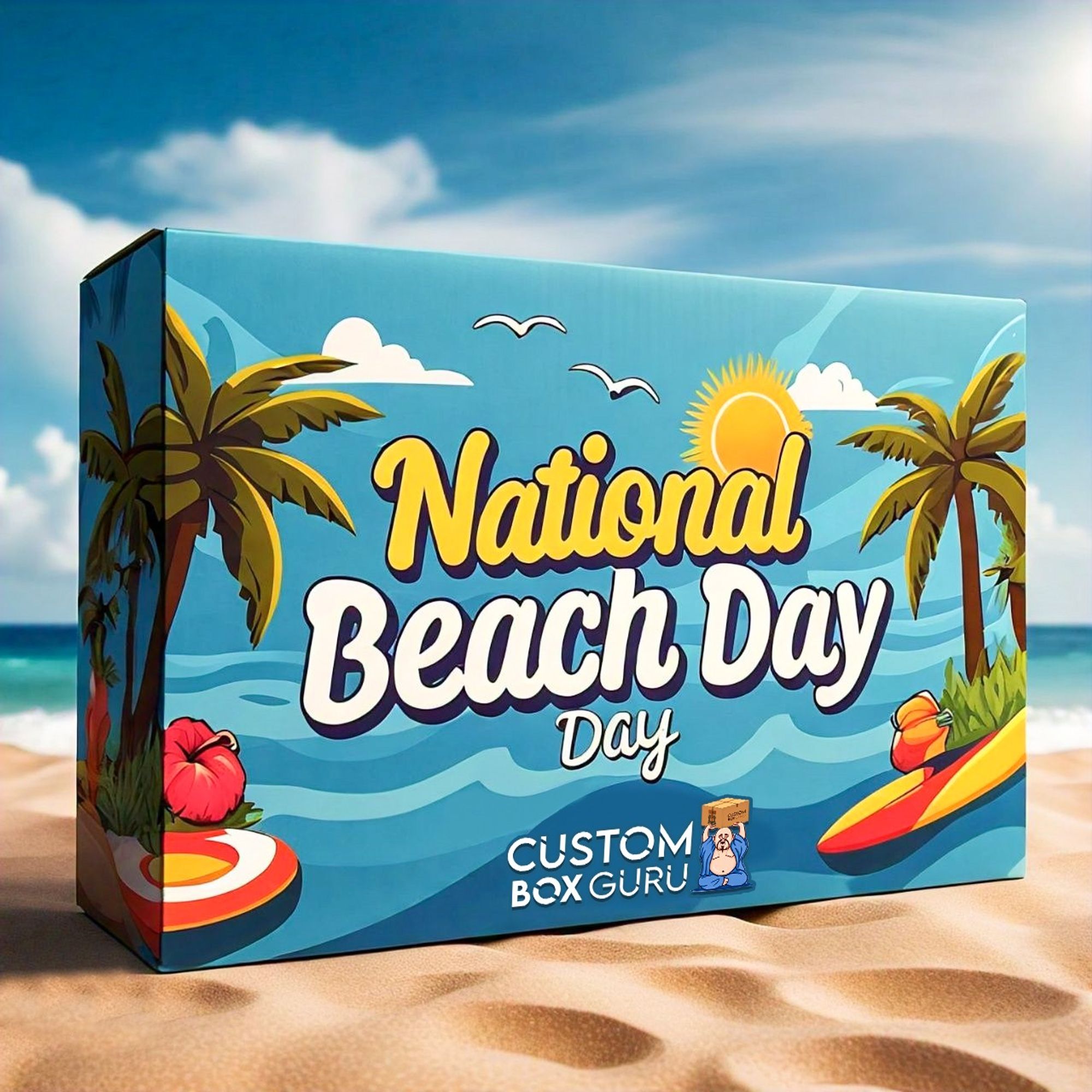 On USA National Beach Day, celebrate with eco-friendly packaging by CustomBoxGuru.com, a top custom box manufacturer in the USA. Whether for beachside snacks, drinks, or summer gifts, CustomBoxGuru.com specializes in designing sustainable, custom packaging solutions. Our high quality materials ensure that products stay safe and well presented, making them perfect for beach themed events, gift boxes, or food packages. CustomBoxGuru’s commitment to quality and innovation makes them the go to choice for personalized packaging across various industries.