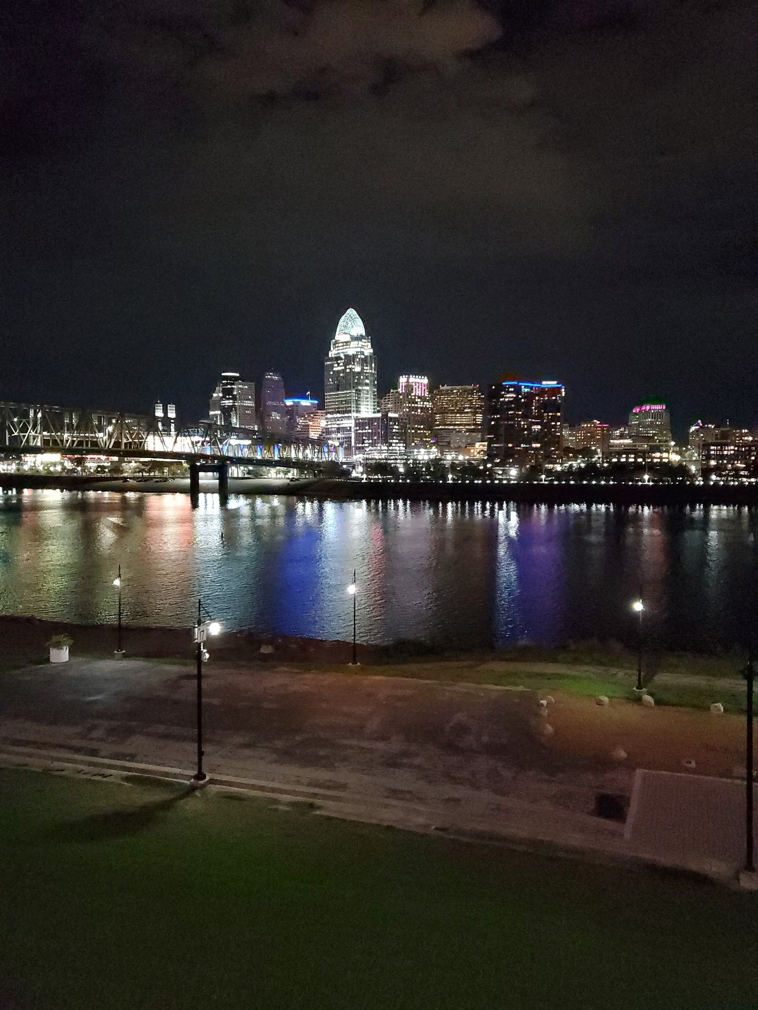 Cincinnati skyline at night from Newport KY