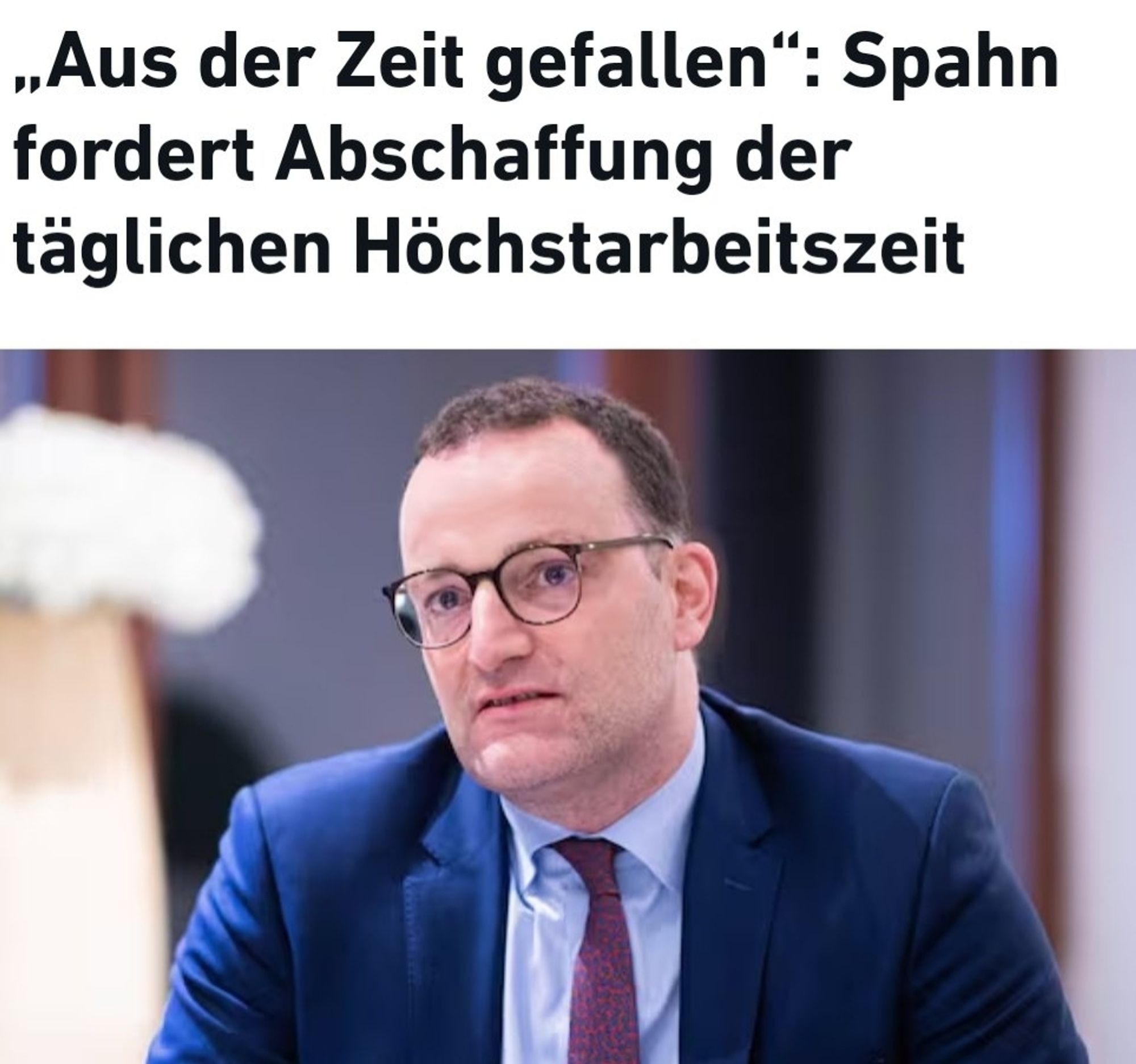 Spahn will höchstarbeitszeit verändern