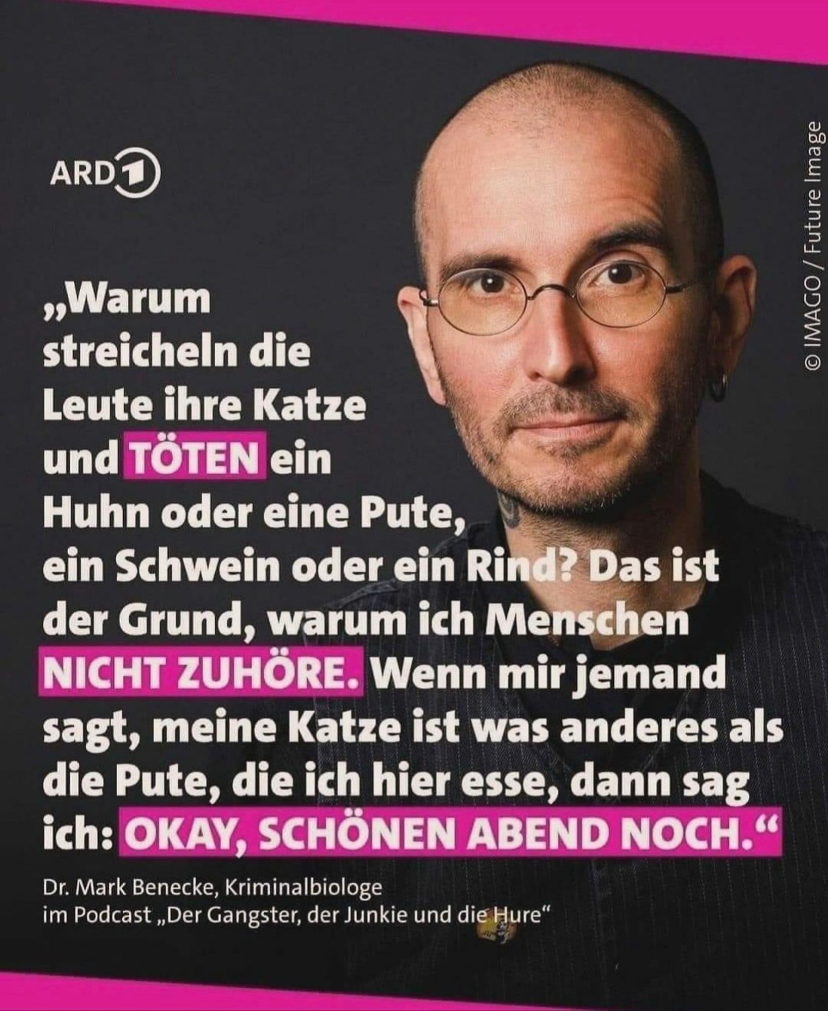 Dr mark Benecke, für Tiere tötet seine Katze streichelt dem höre ich nicht zu