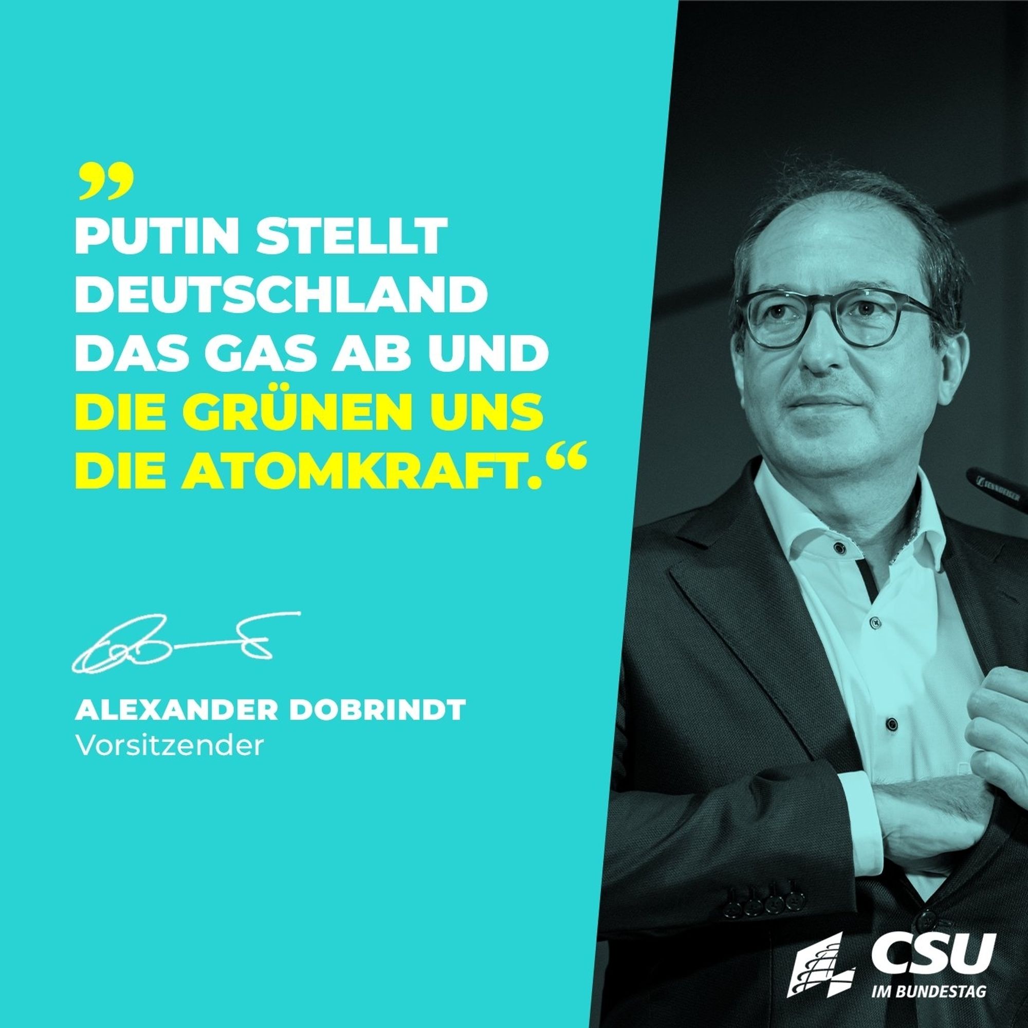 Dobrindt, grüne schalten uns die Atomkraft ab