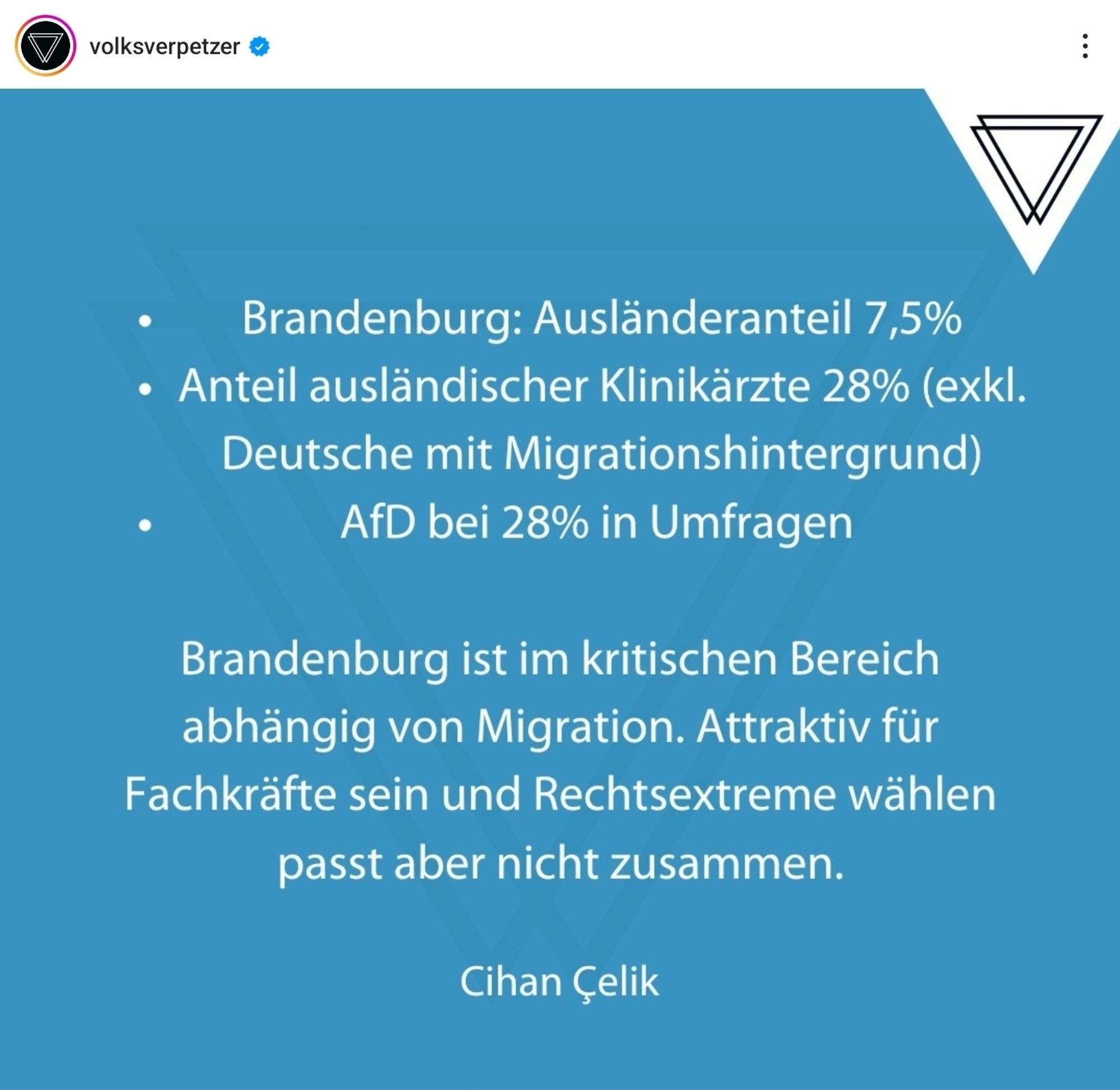 Cihan Celik, Brandenburg ausländeranteil 7,5% Anteil ausländischer klinikärzte 28%...