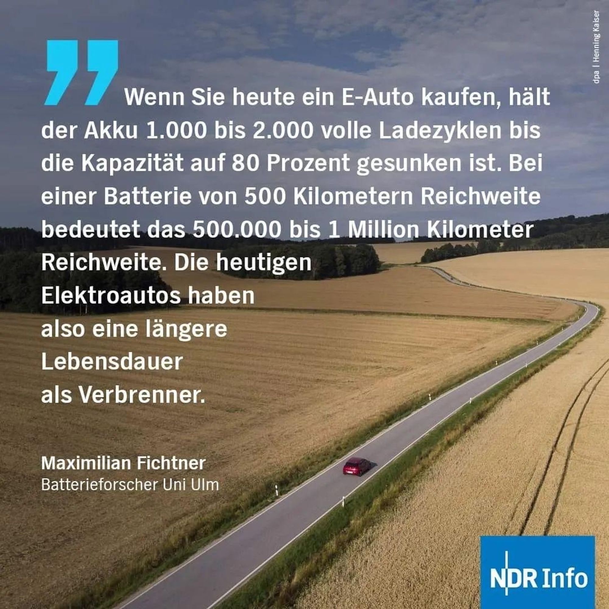 Maximilian Fichtner die heutigen elektroautos haben eine längere Lebensdauer als Verbrenner