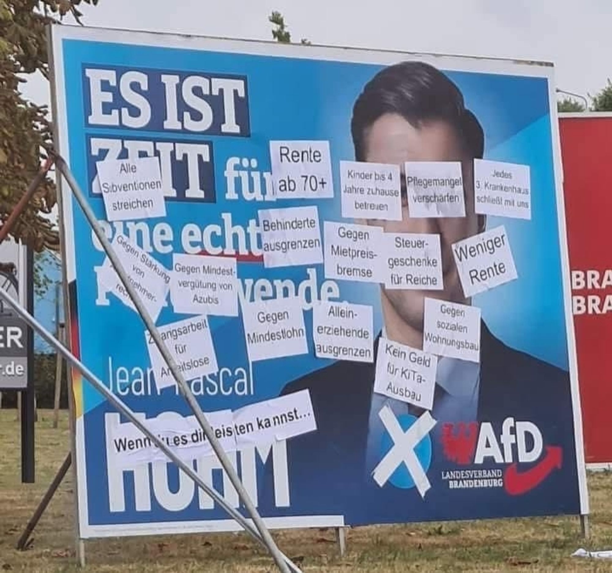 Verschönertes wahlplakat der AFD