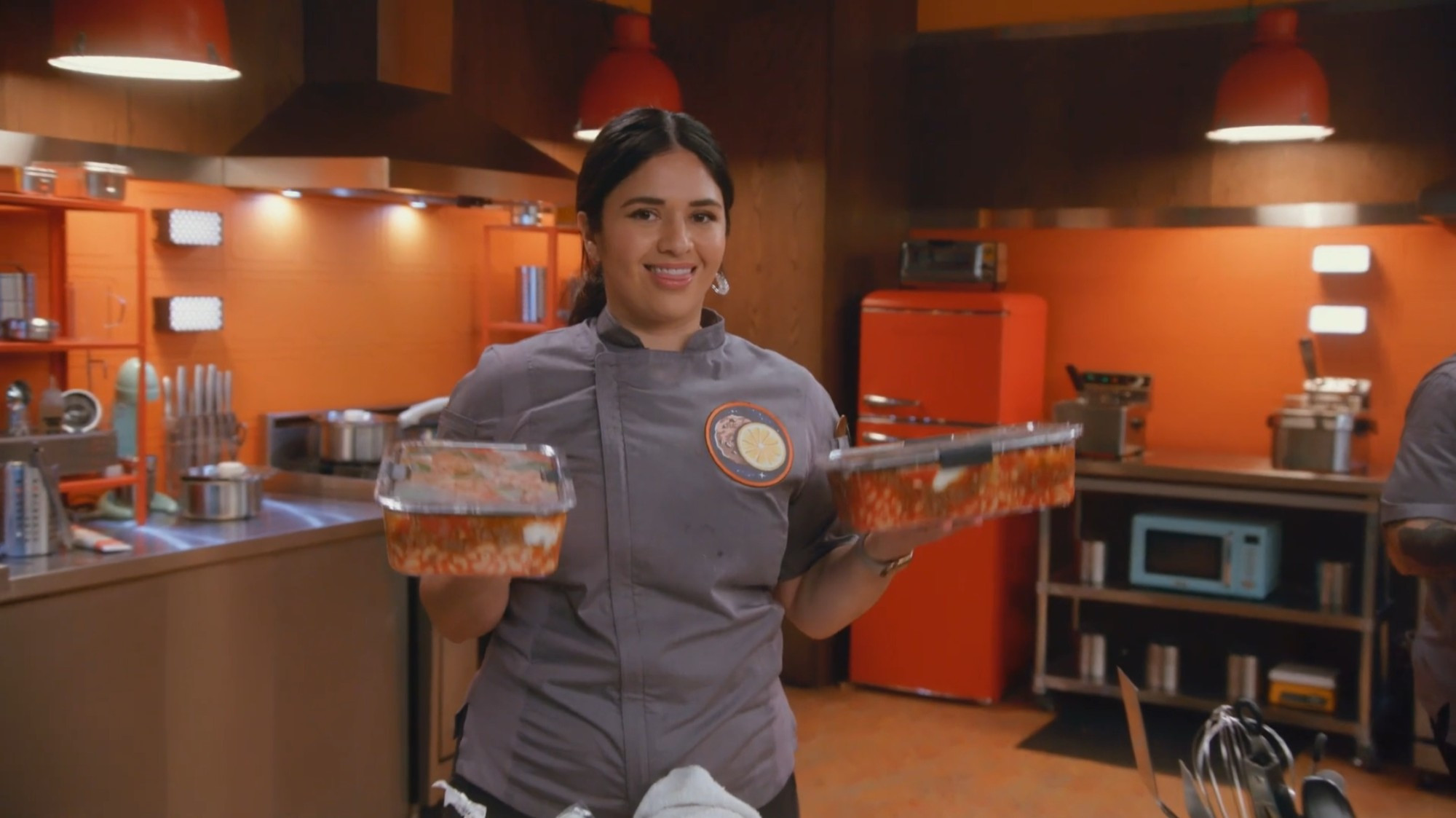 Chef Jessica Tiffany Luevano, one of the contestants on the first episode of Dropout's new cooking competition show, Gastronauts.